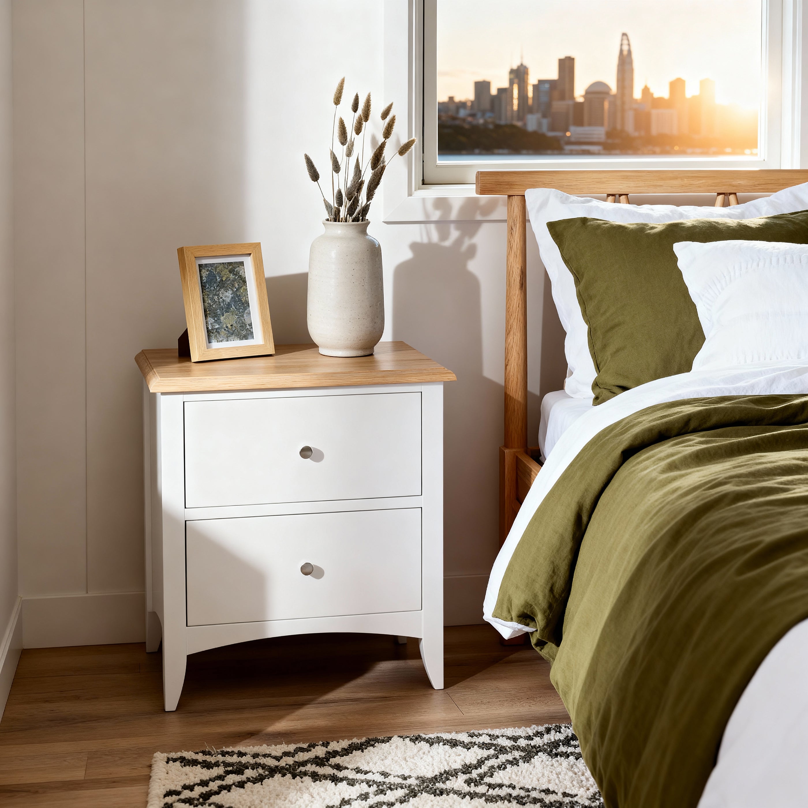 Bristol 2 Drawer Bedside Table