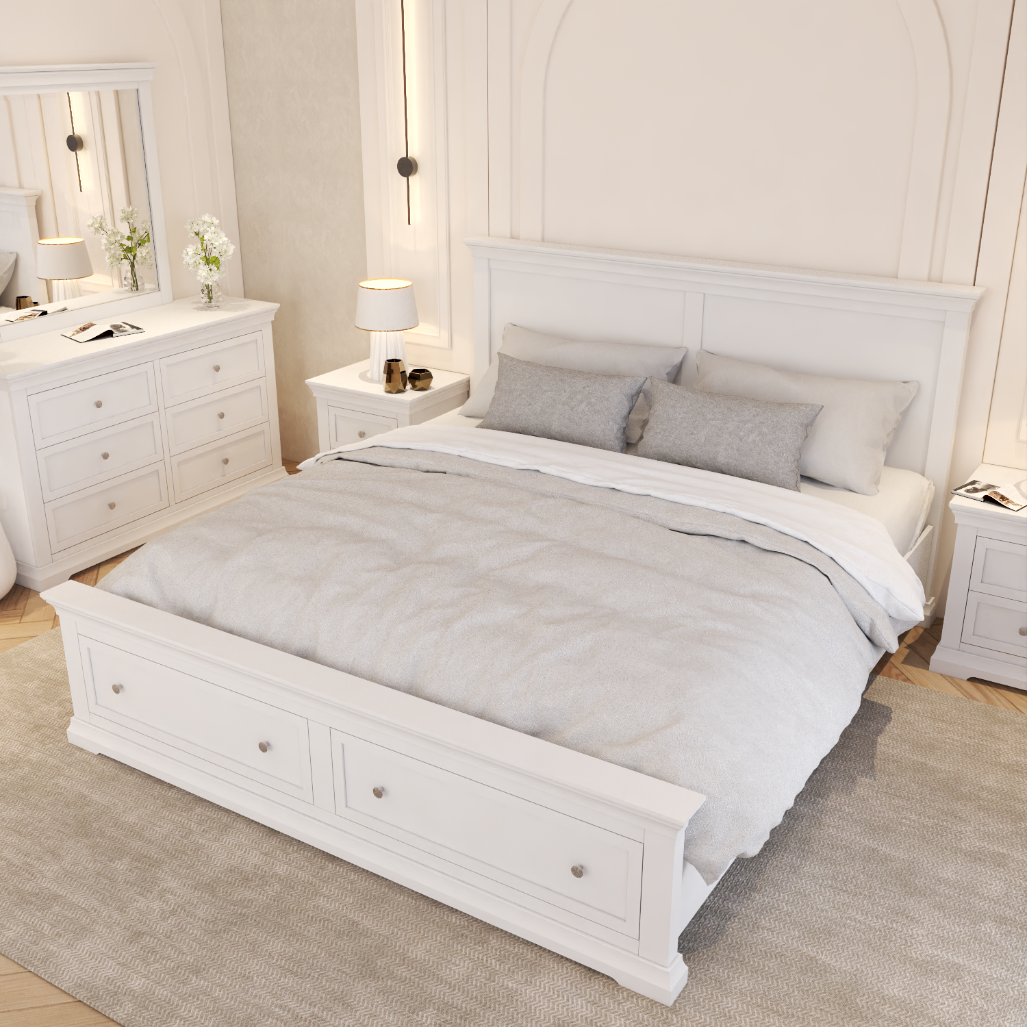 Manchester King Bed - 2 Drawers