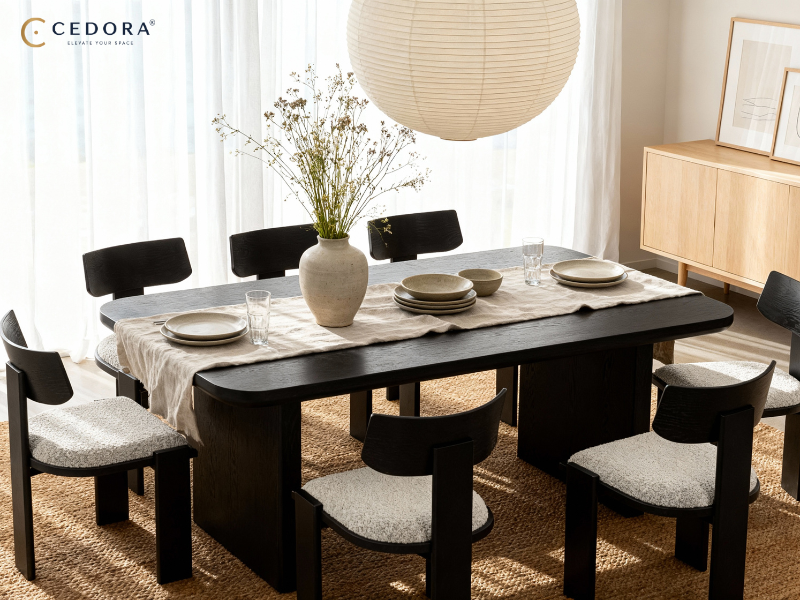 Rug Under Dining Table - Sizing & Style Guide - Cedora Australia