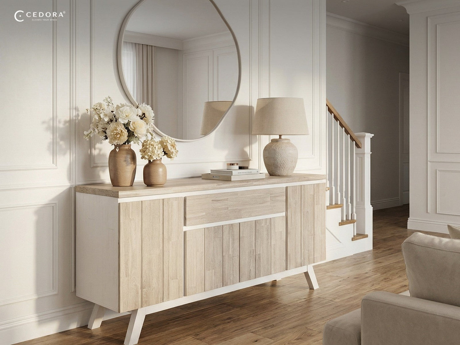 Style a Sideboard Around the Doors, Not the Wall Above It