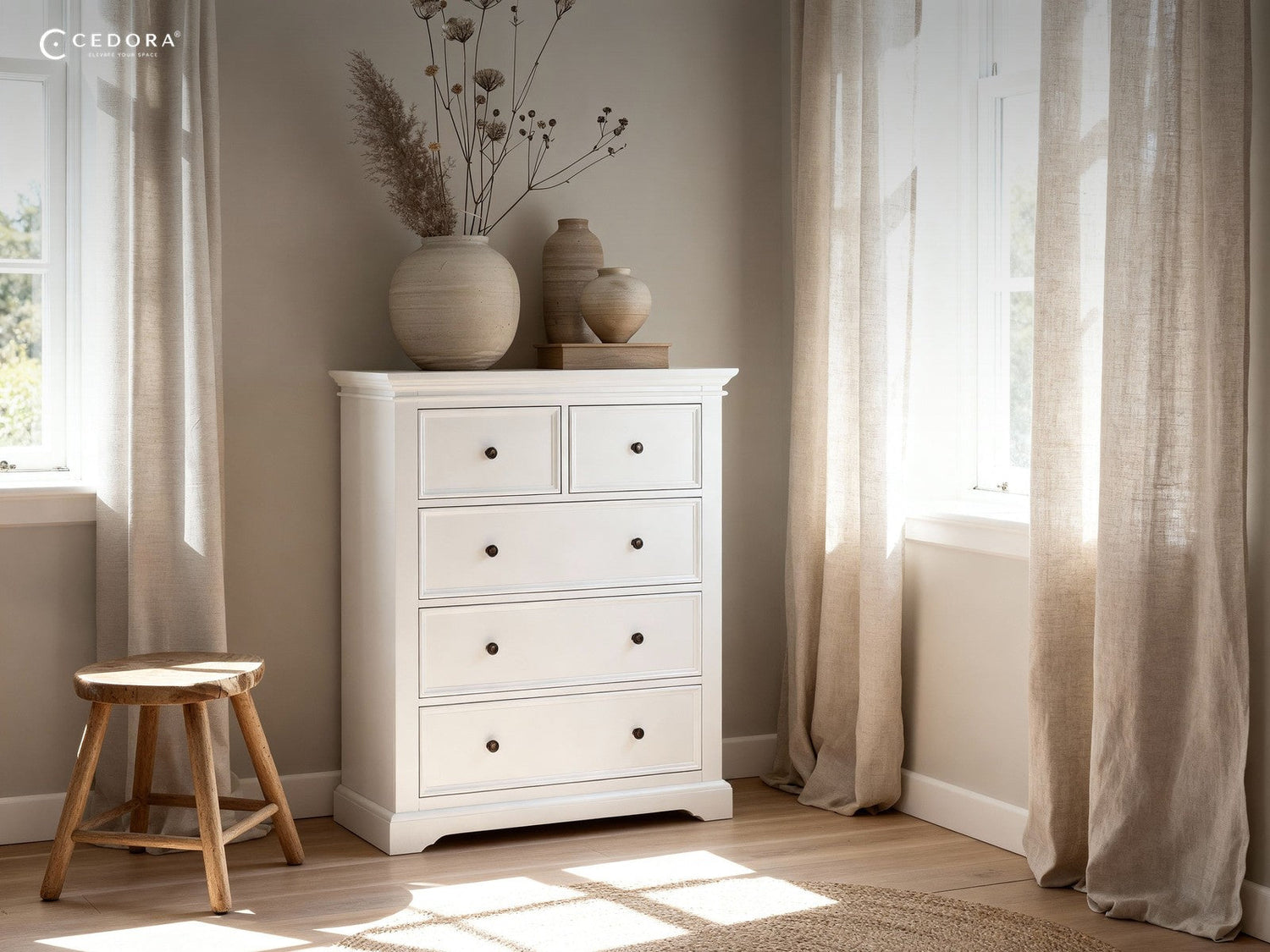 Every Cedora Tallboy Has the Same Footprint. Only the Height Changes, by 20cm.