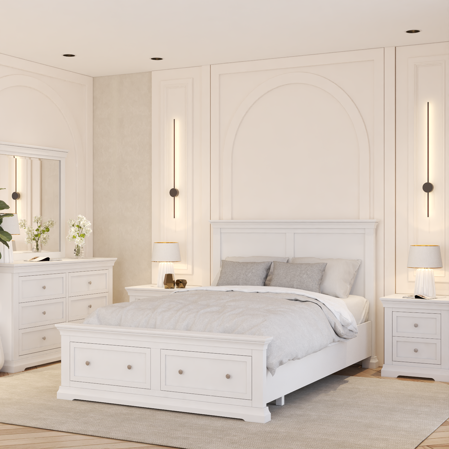 Manchester Double Bed - 2 Drawers