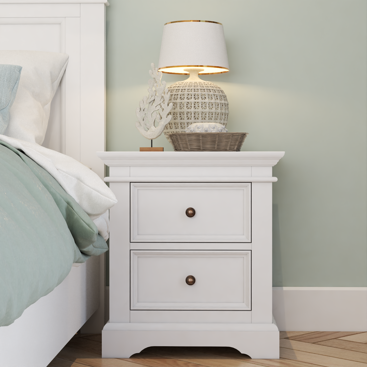 London 2 Drawer Bedside Table