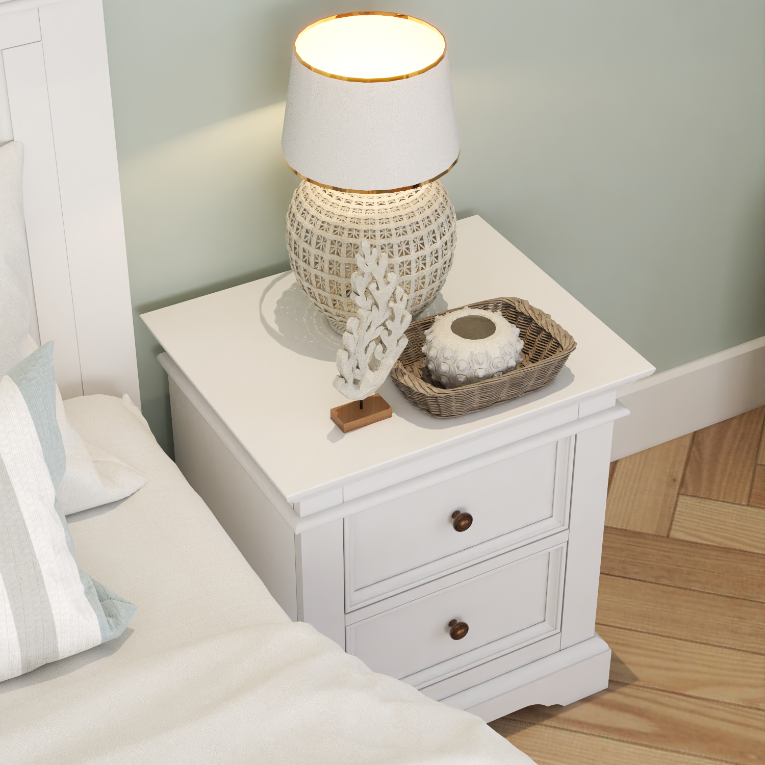 London 2 Drawer Bedside Table
