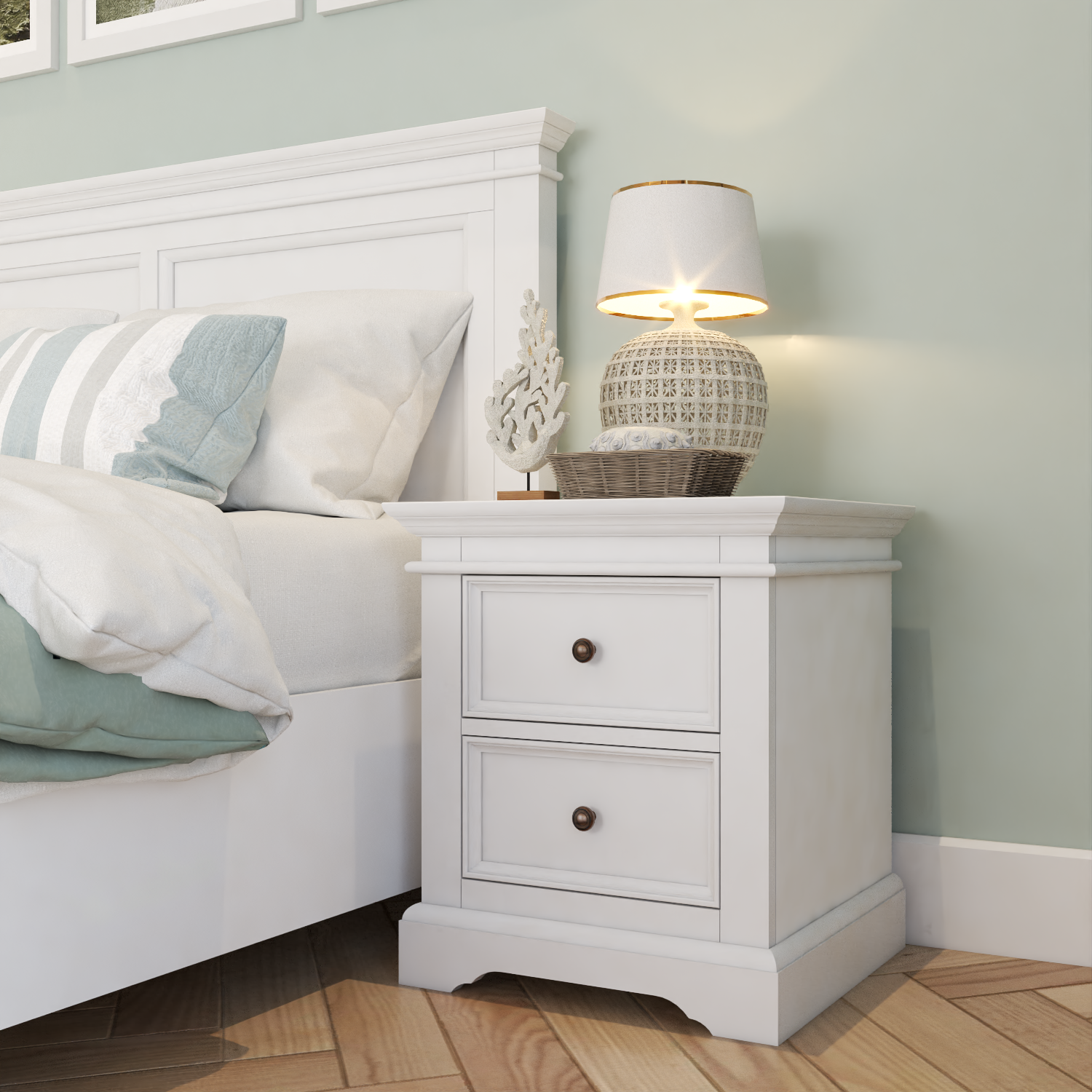 London 2 Drawer Bedside Table