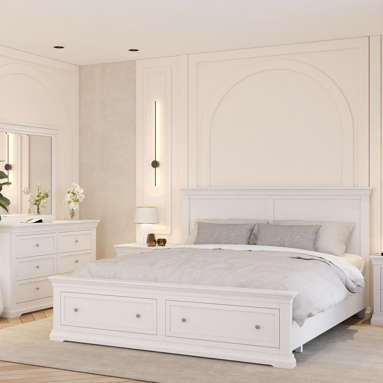 Manchester King Bed - 2 Drawers
