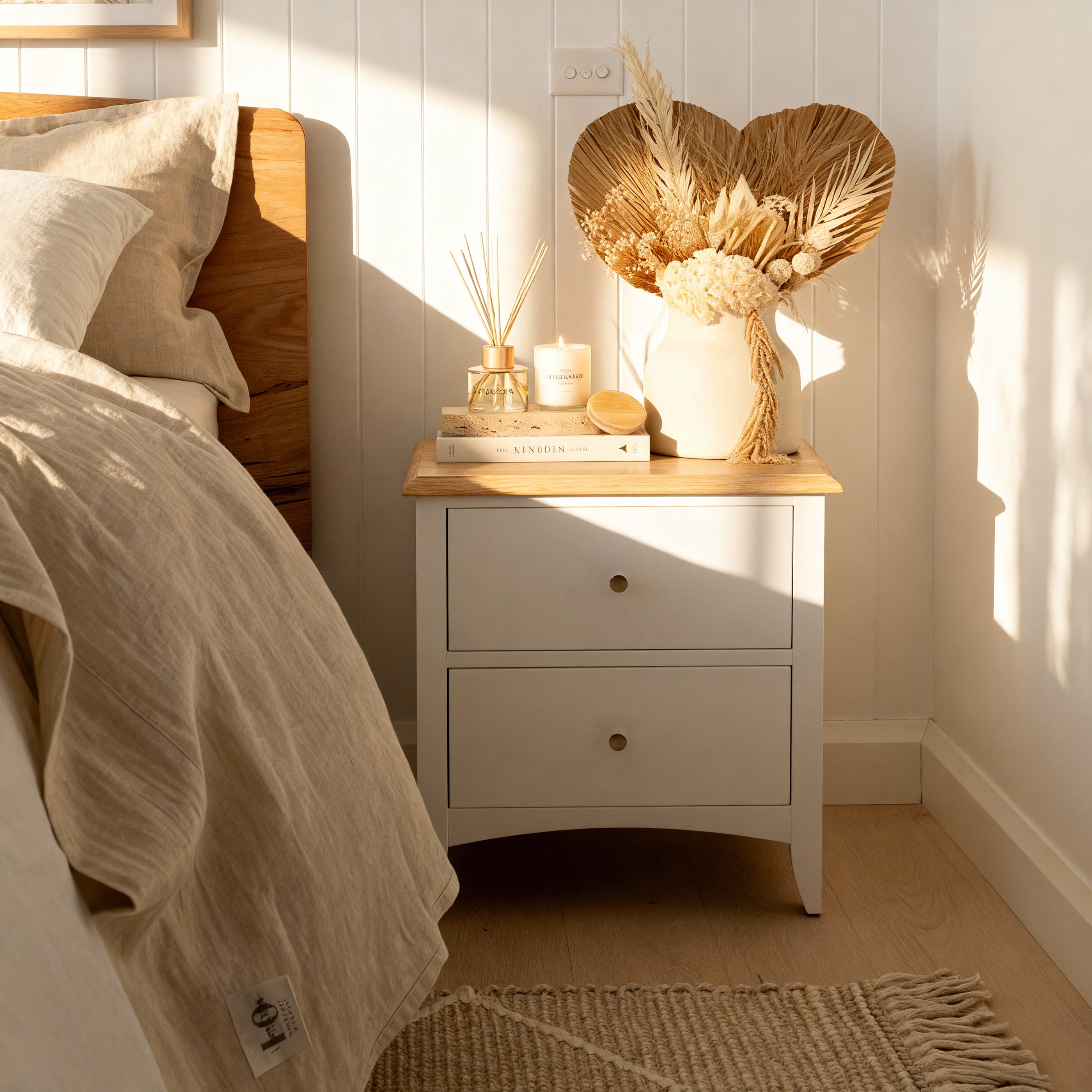 Bristol 2 Drawer Bedside Table