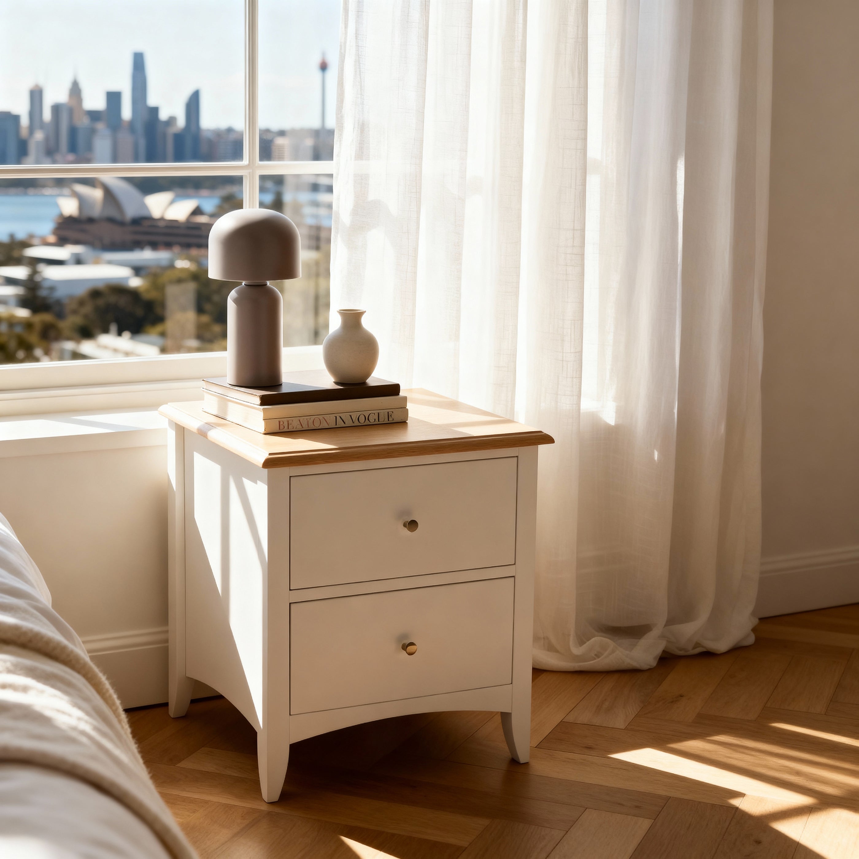 Bristol 2 Drawer Bedside Table