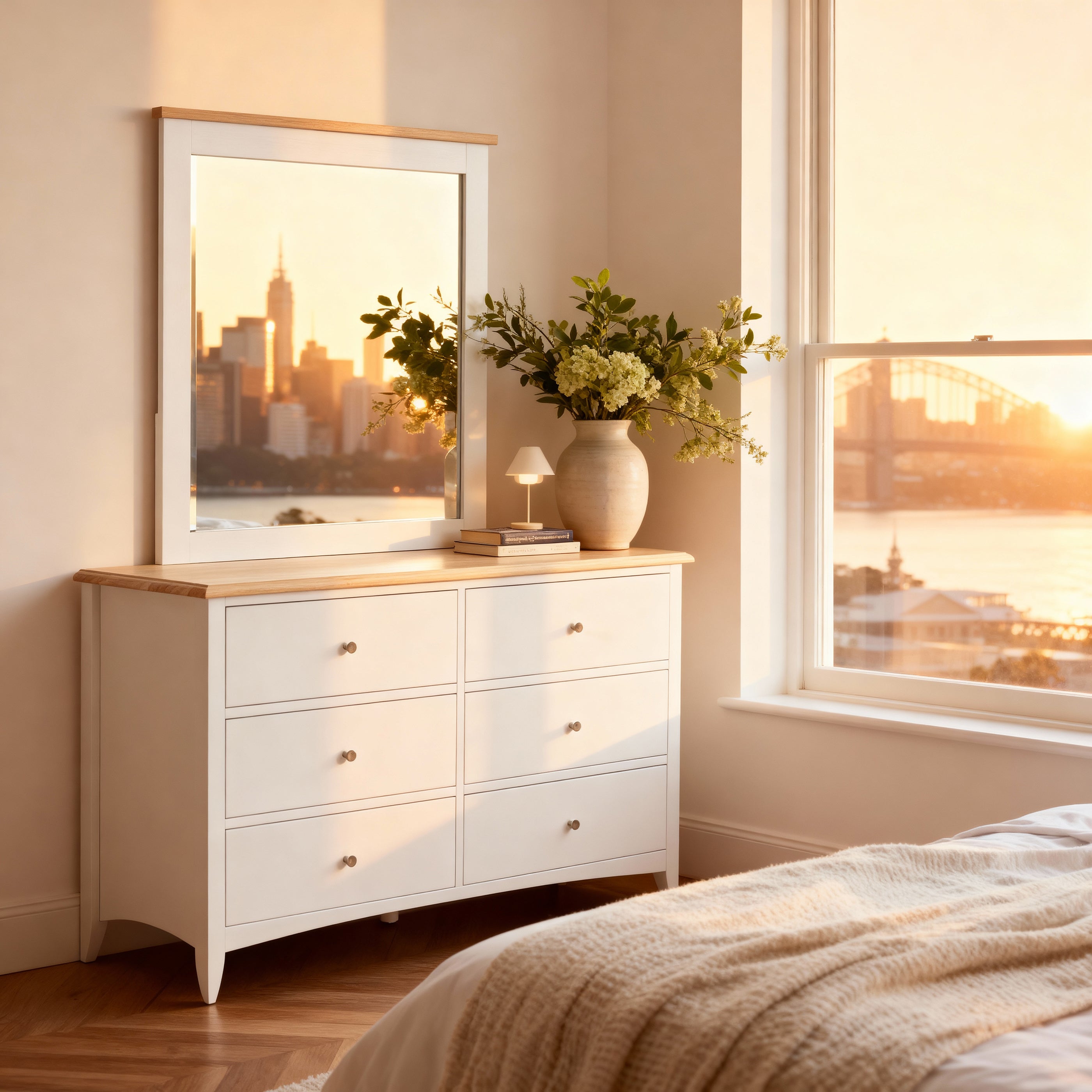Bristol 6 Drawer Chest with Mirror