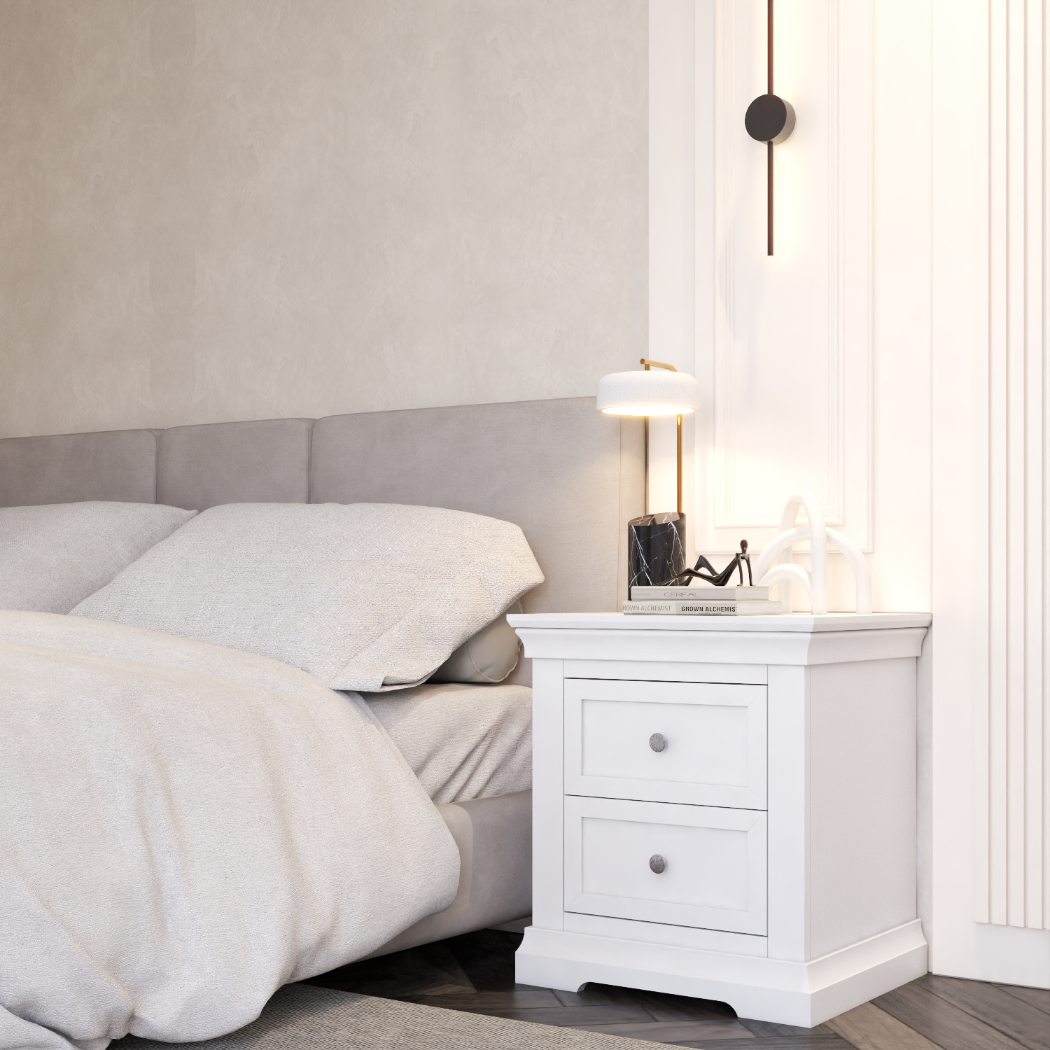 Manchester 2 Drawer Bedside Table