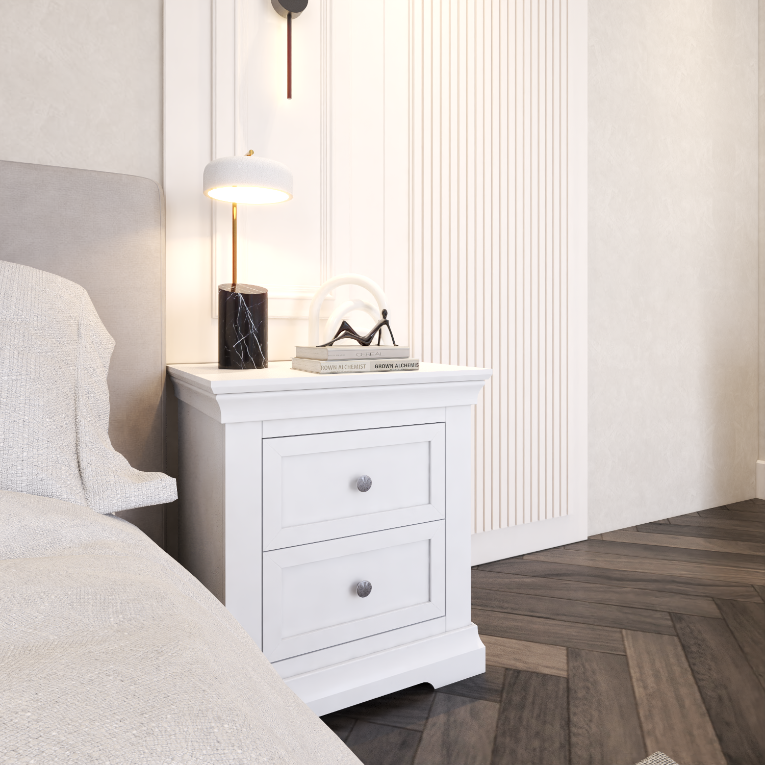 Manchester 2 Drawer Bedside Table