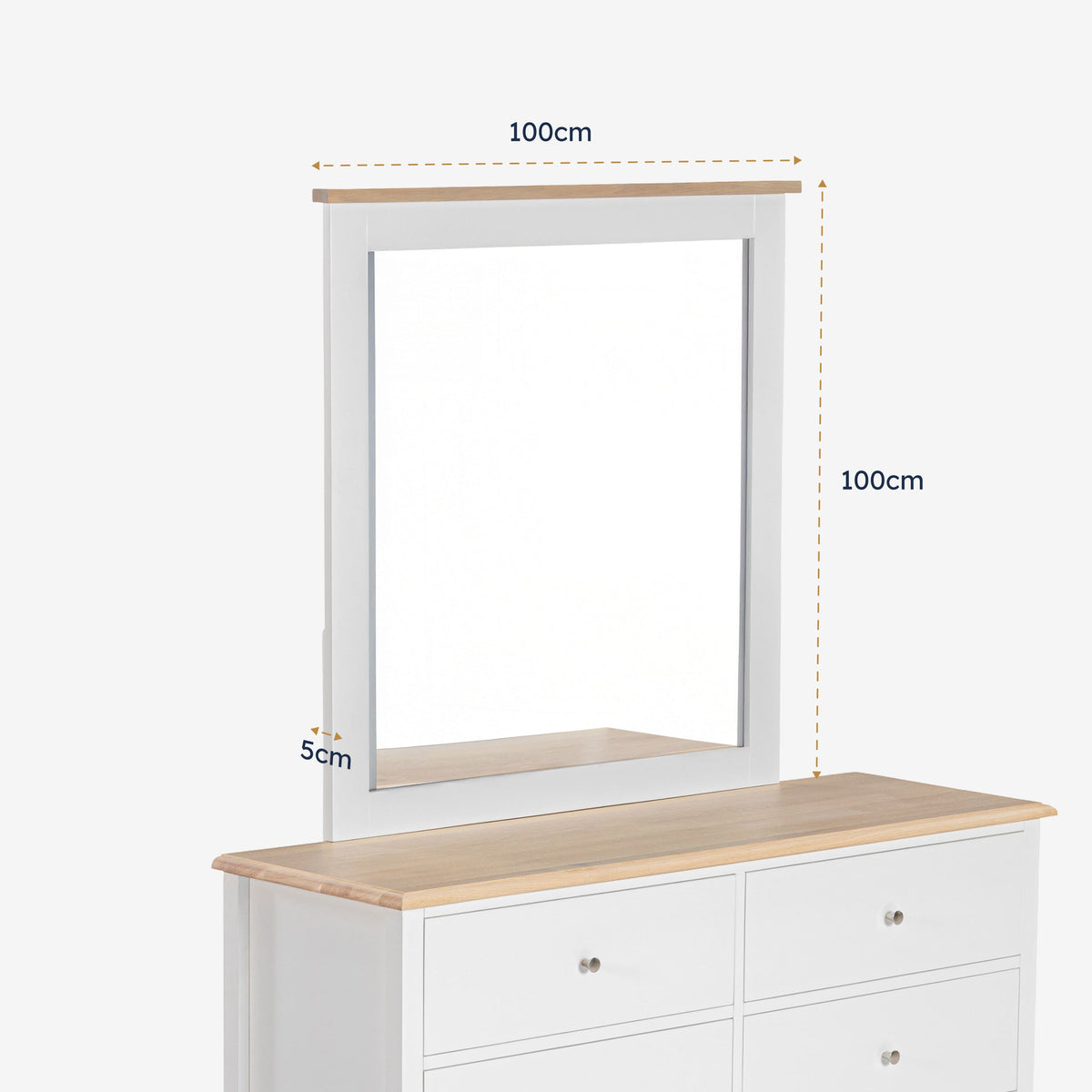 Bristol Pine Chest with Mirror mirror dimensions
