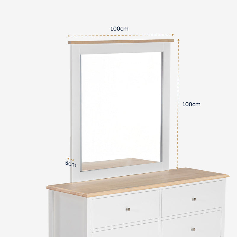 Bristol Pine Chest with Mirror mirror dimensions