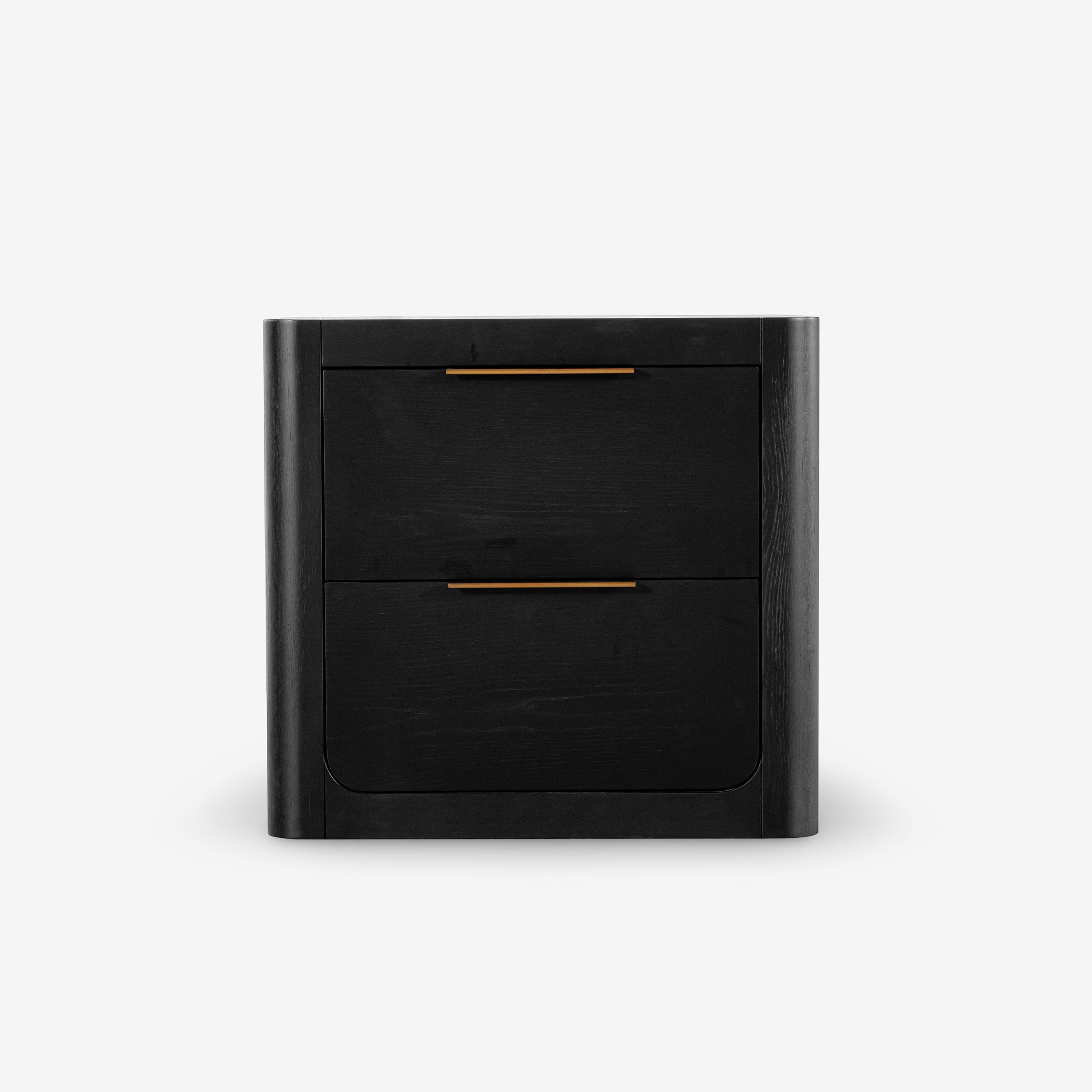 Liverpool 2 Drawer Bedside Table (Black)
