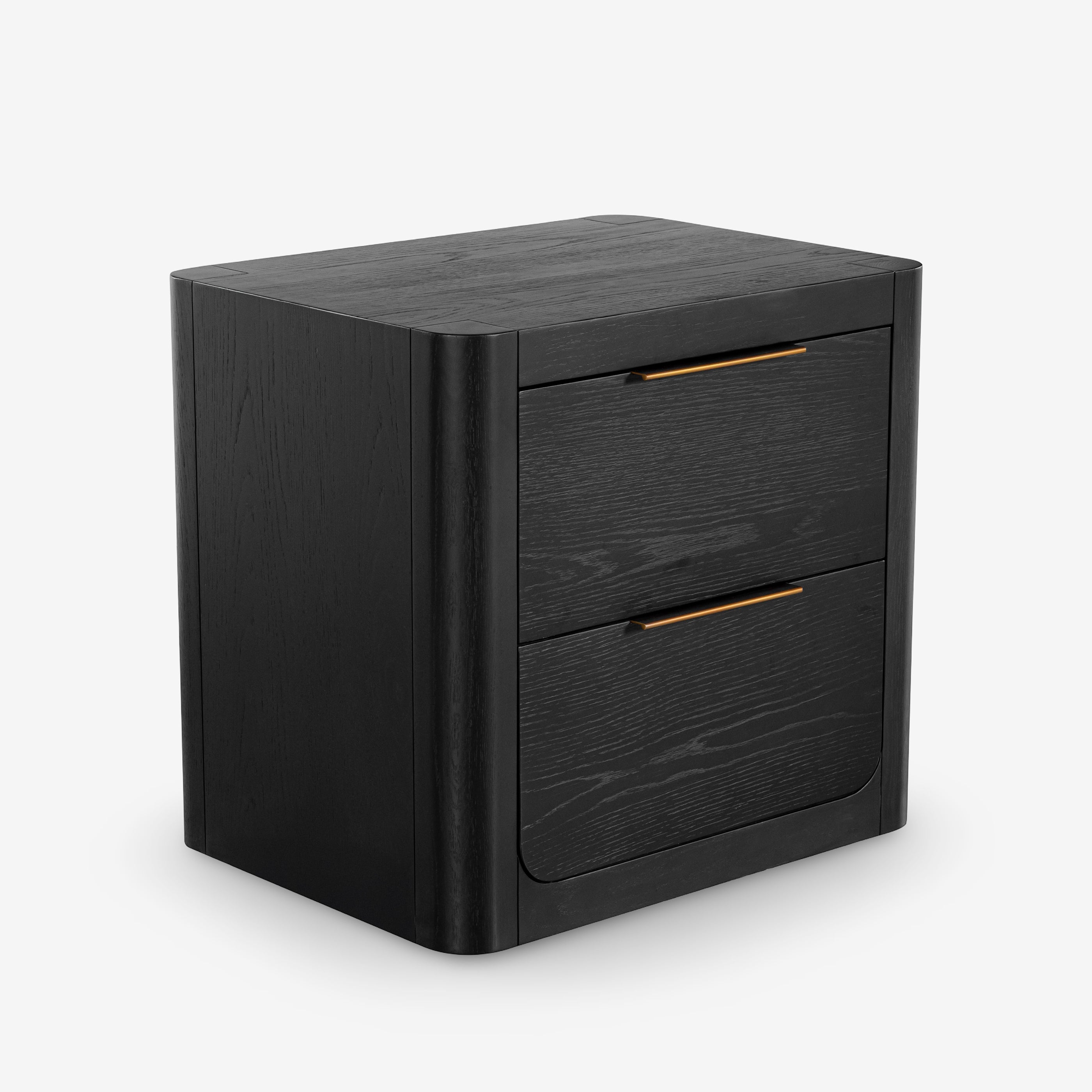 Liverpool 2 Drawer Bedside Table (Black)
