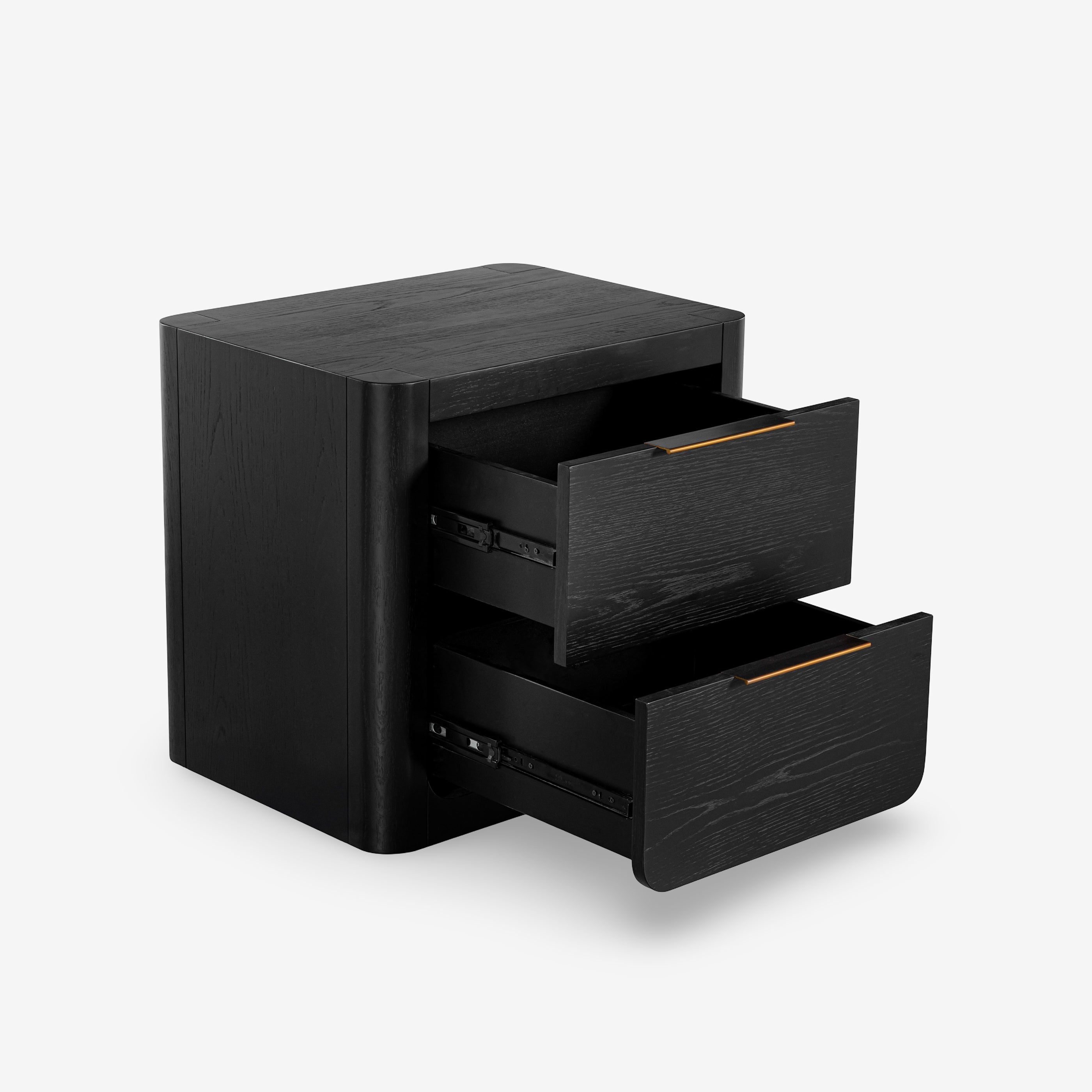 Liverpool 2 Drawer Bedside Table (Black)