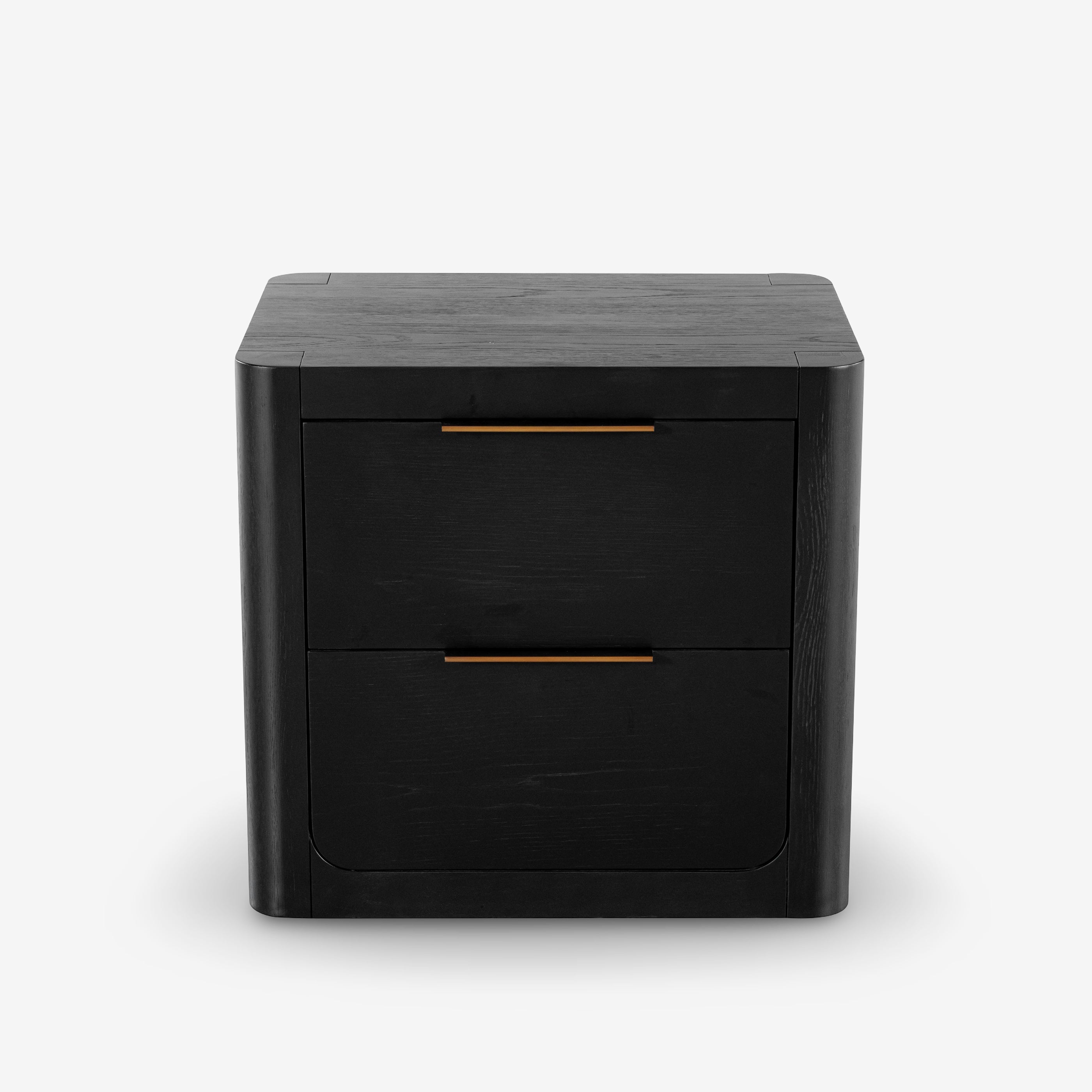 Liverpool 2 Drawer Bedside Table (Black)