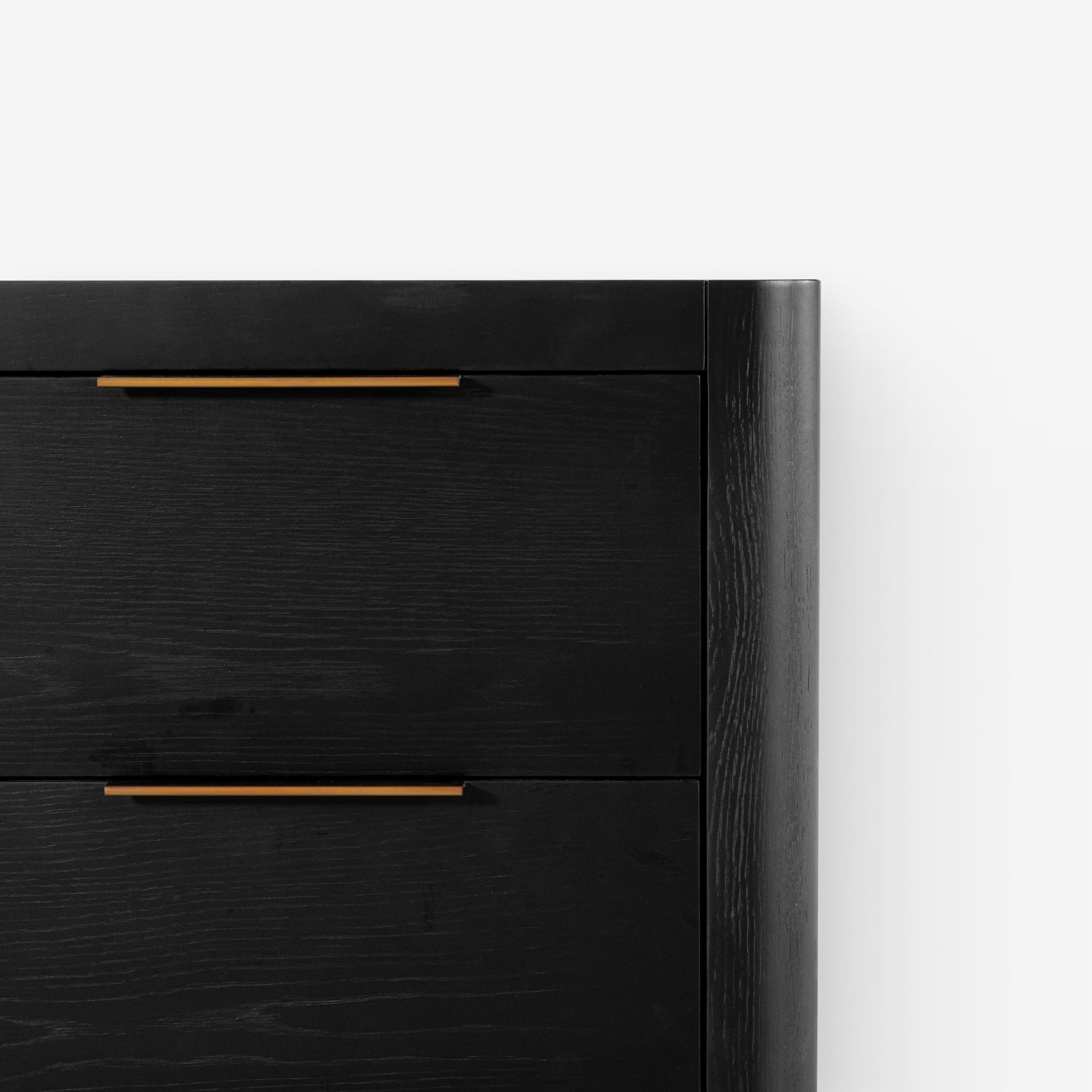 Liverpool 2 Drawer Bedside Table (Black)