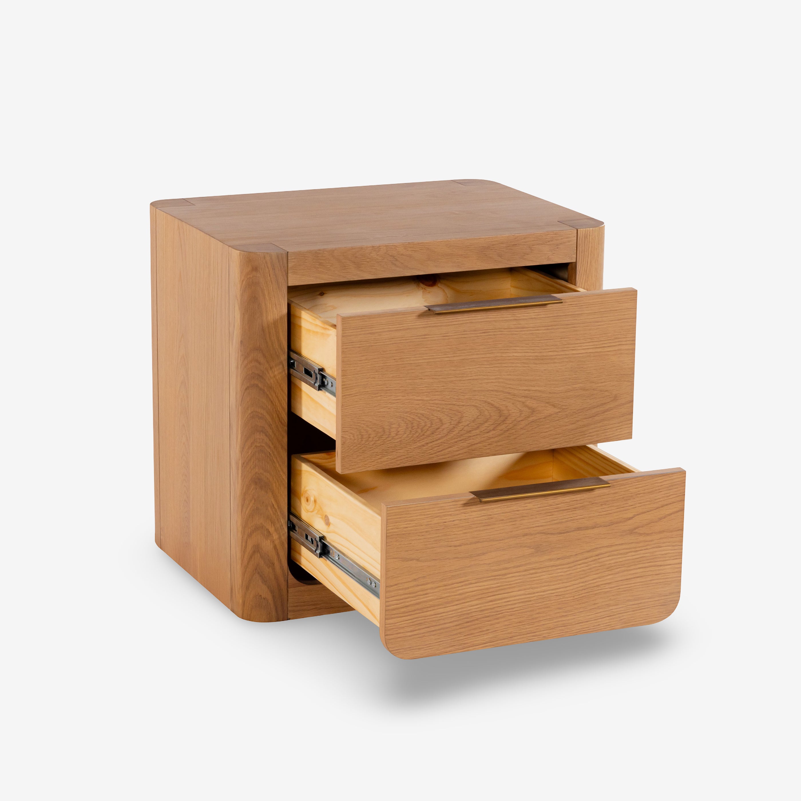 Liverpool 2 Drawer Bedside Table (Natural)