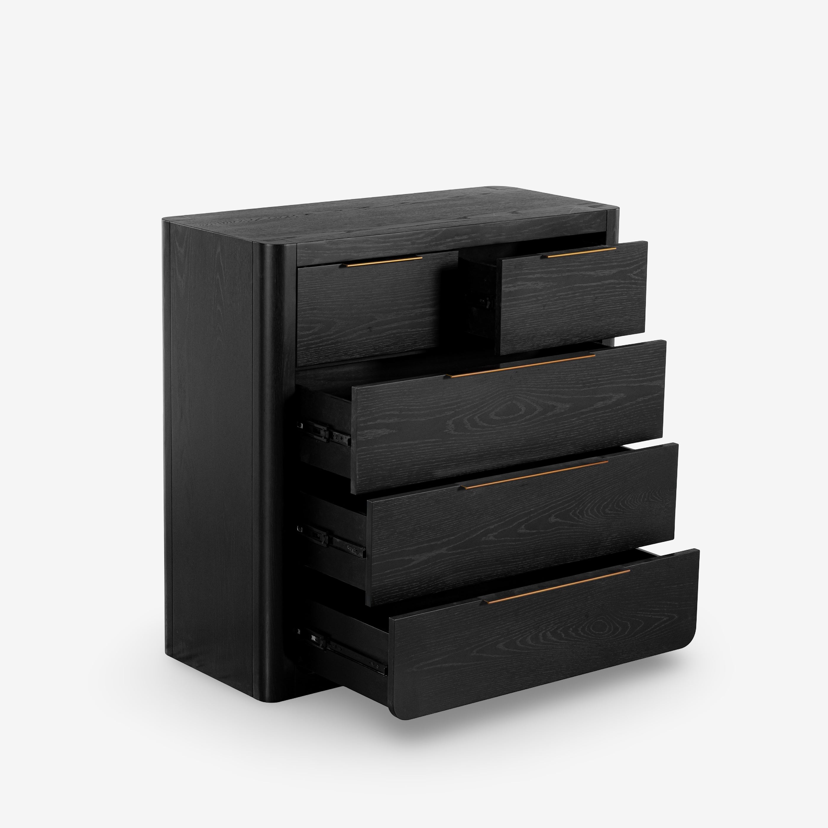 Liverpool 5 Drawer Tallboy (Black)