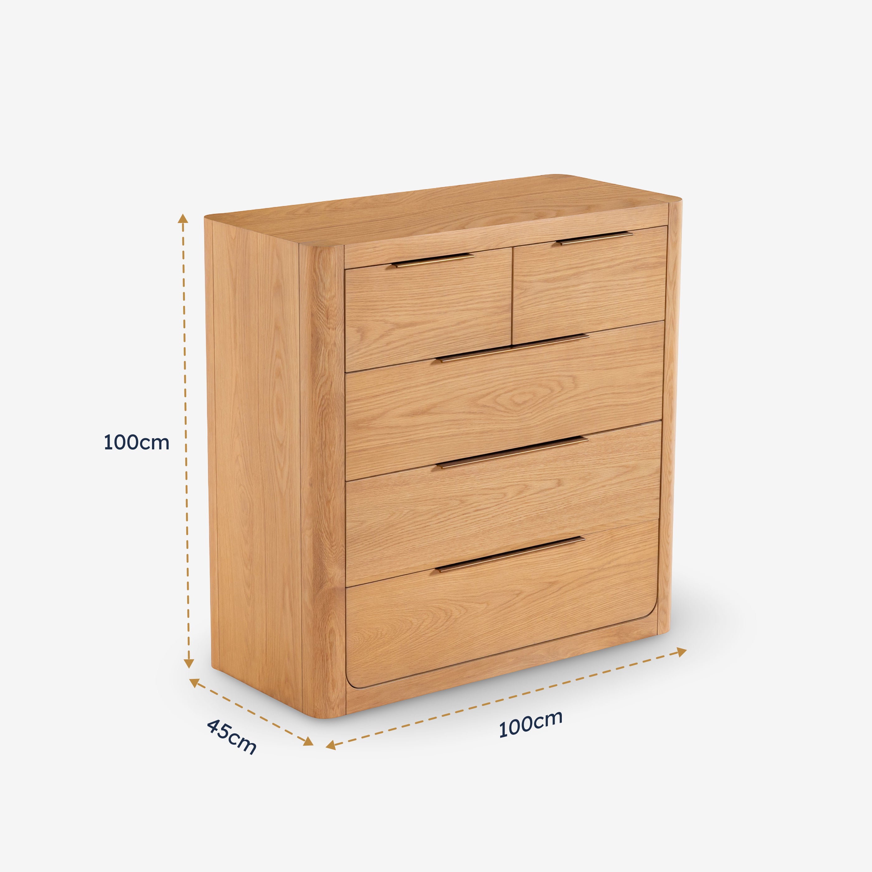 Liverpool 5 Drawer Tallboy (Natural)