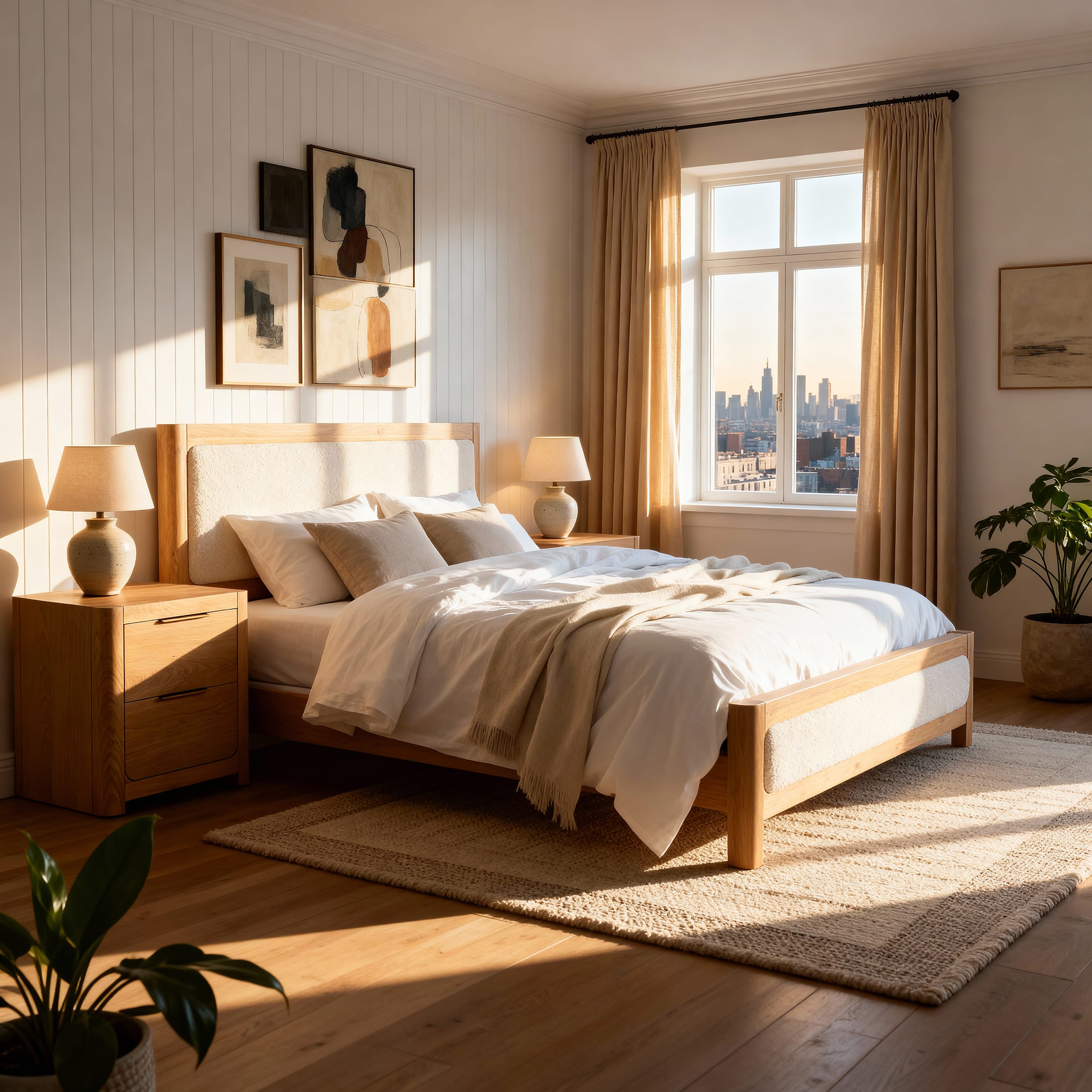 Liverpool King Bed Frame (Natural)