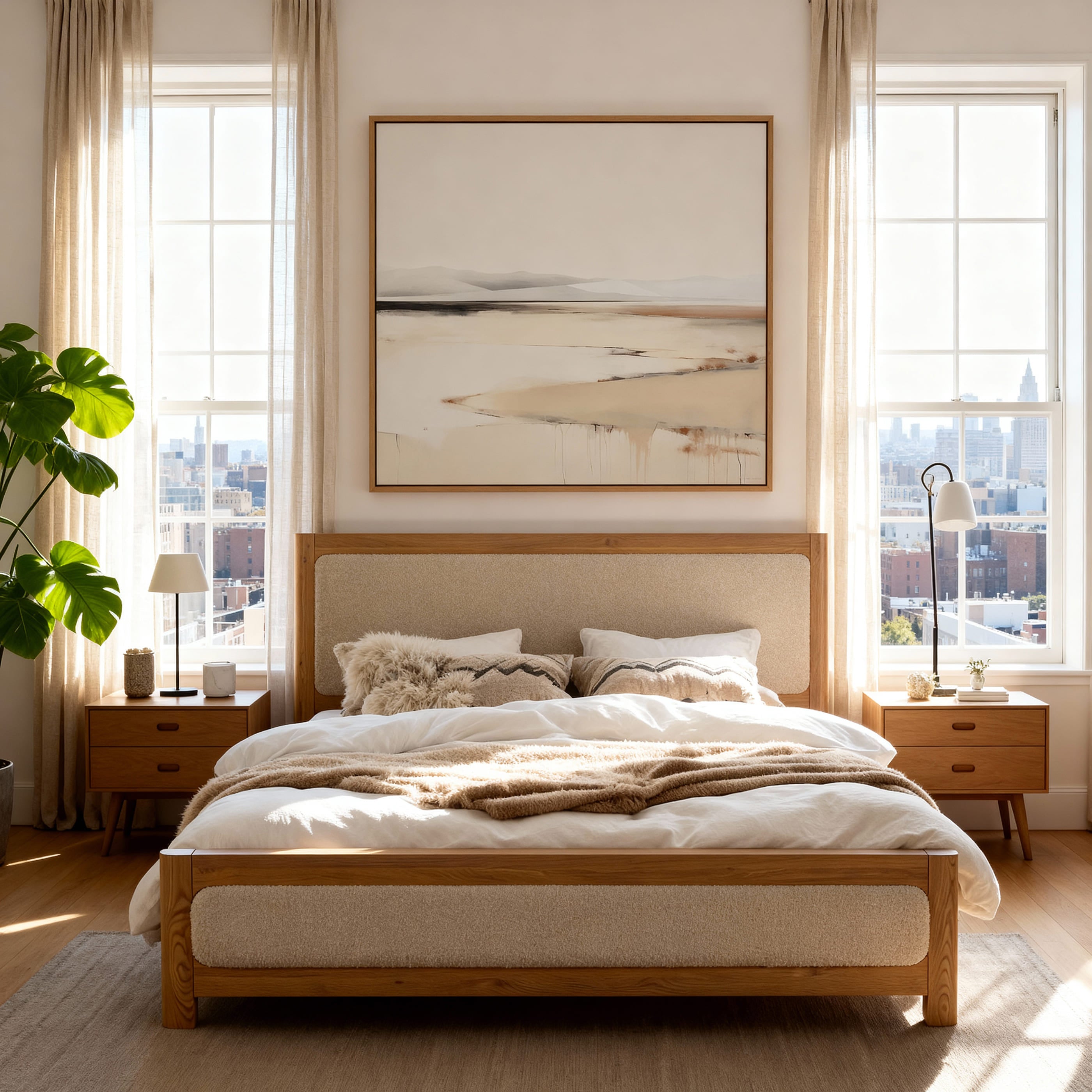 Liverpool King Bed Frame (Natural)