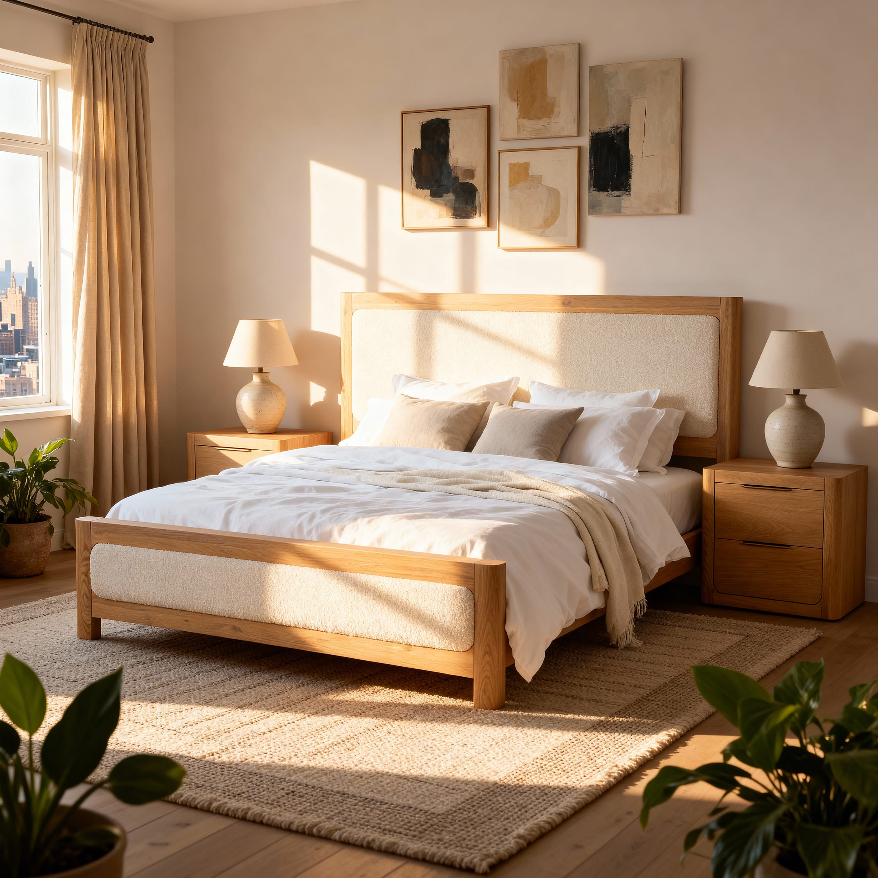 Liverpool King Bed Frame (Natural)