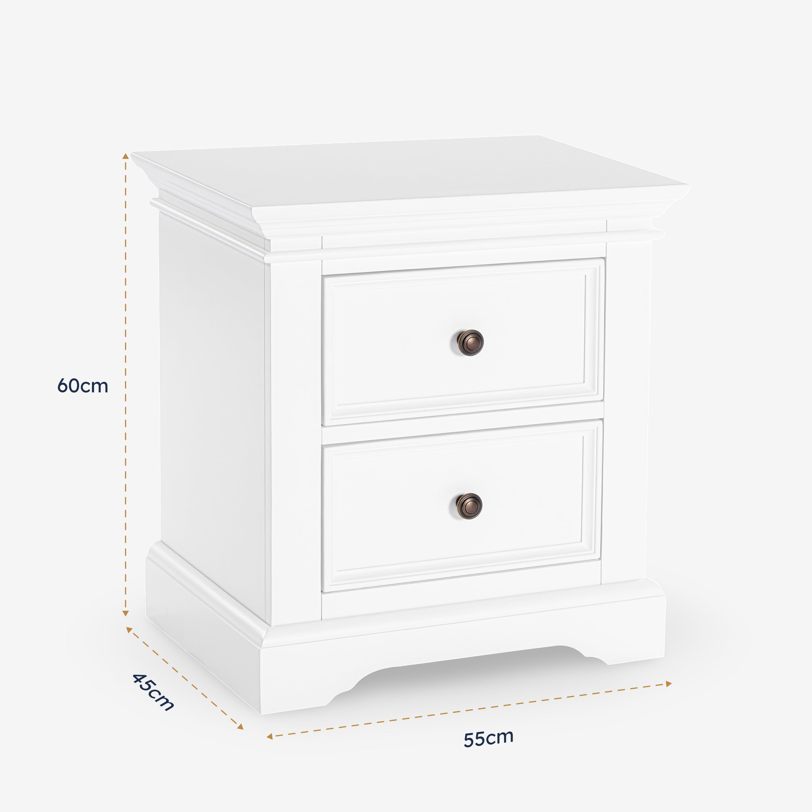 London 2 Drawer Bedside Table