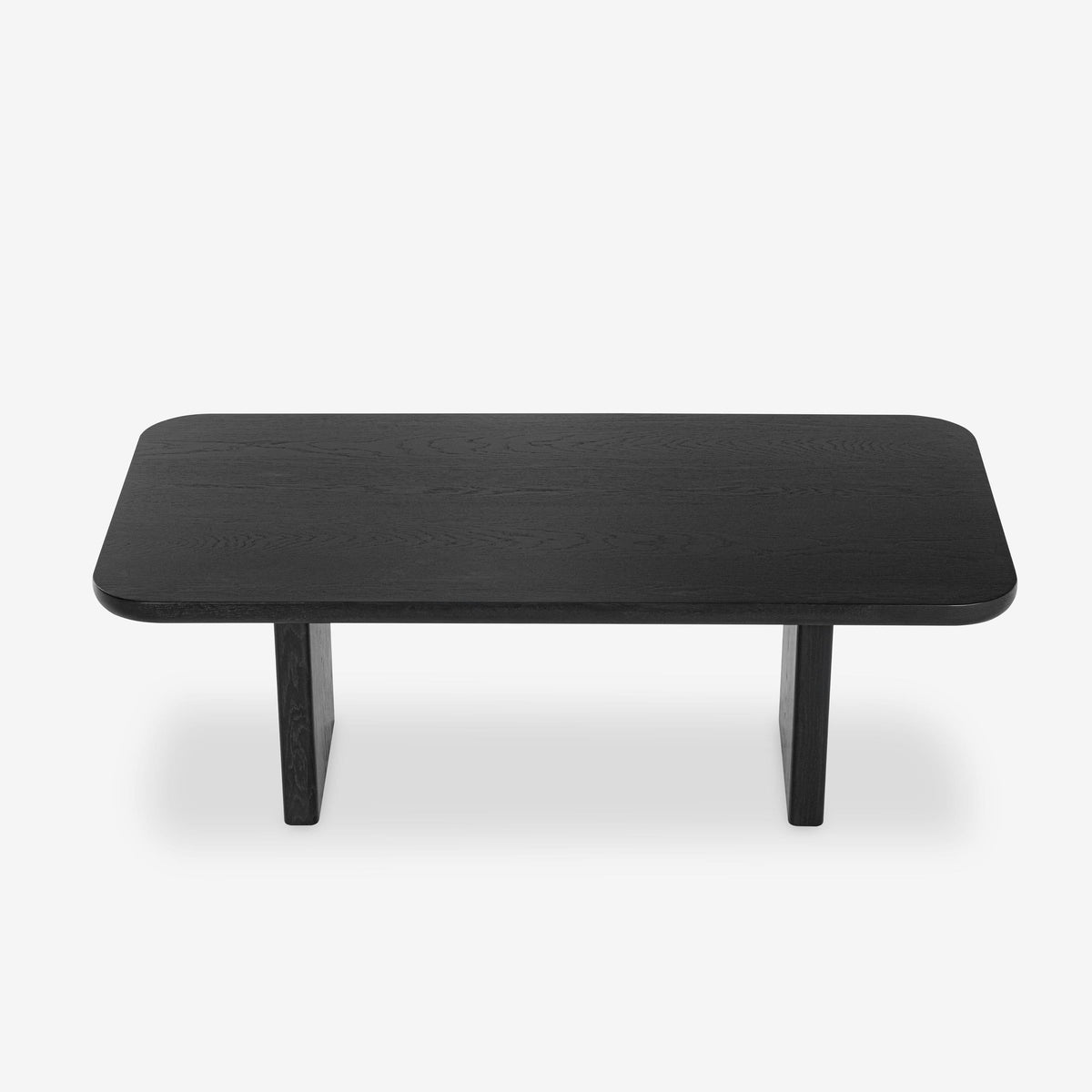 Black rectangular table on a white background

