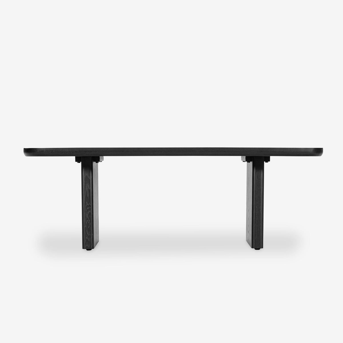 Black rectangular table on a white background

