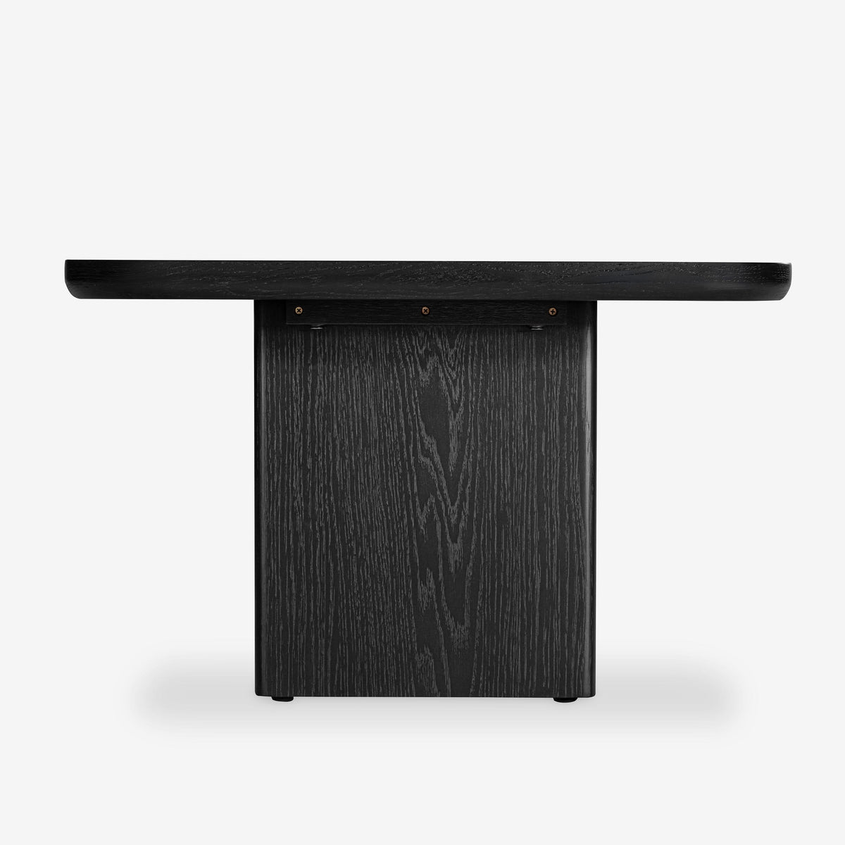Black wooden table on a white background

