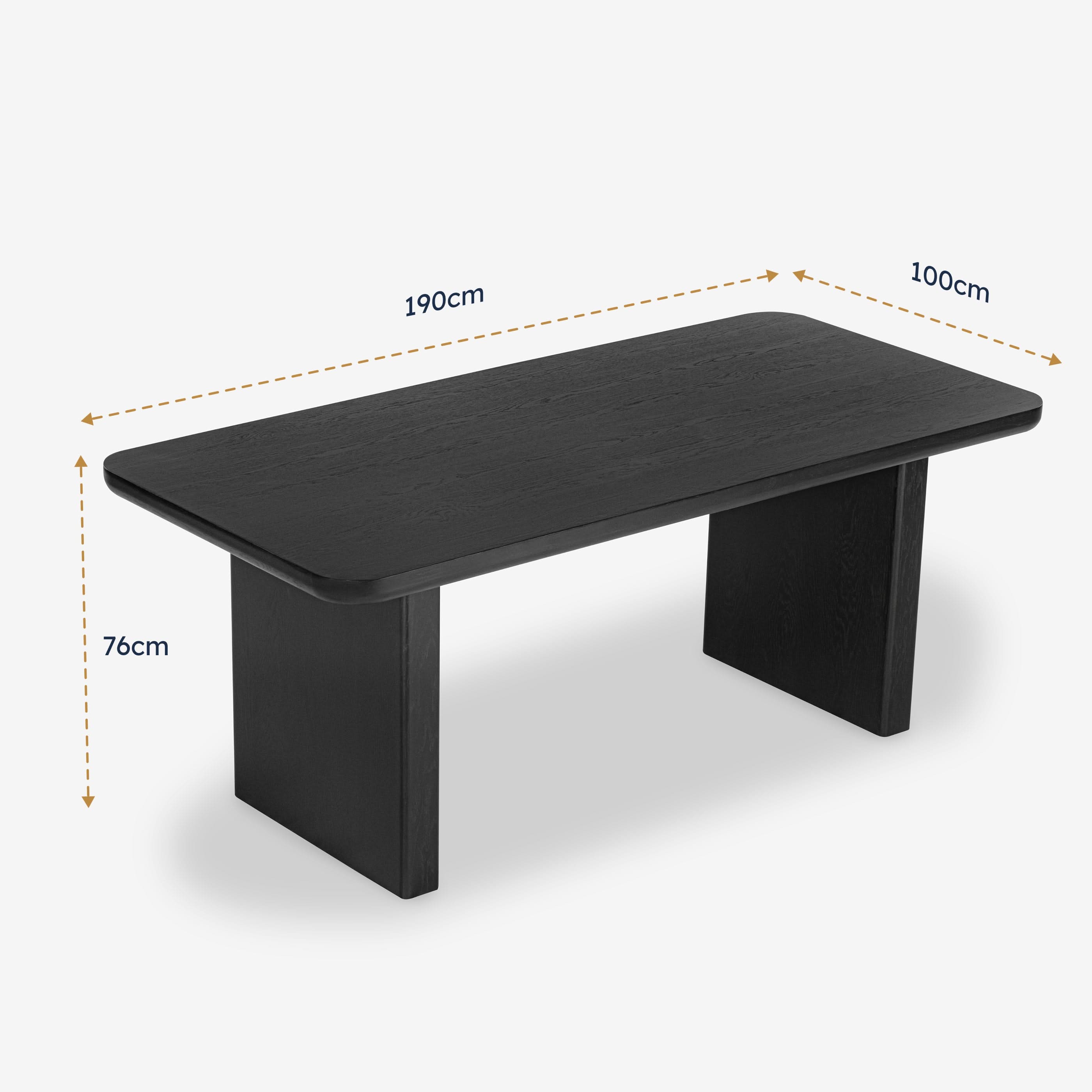 Liverpool Dining Table 190cm (Black)