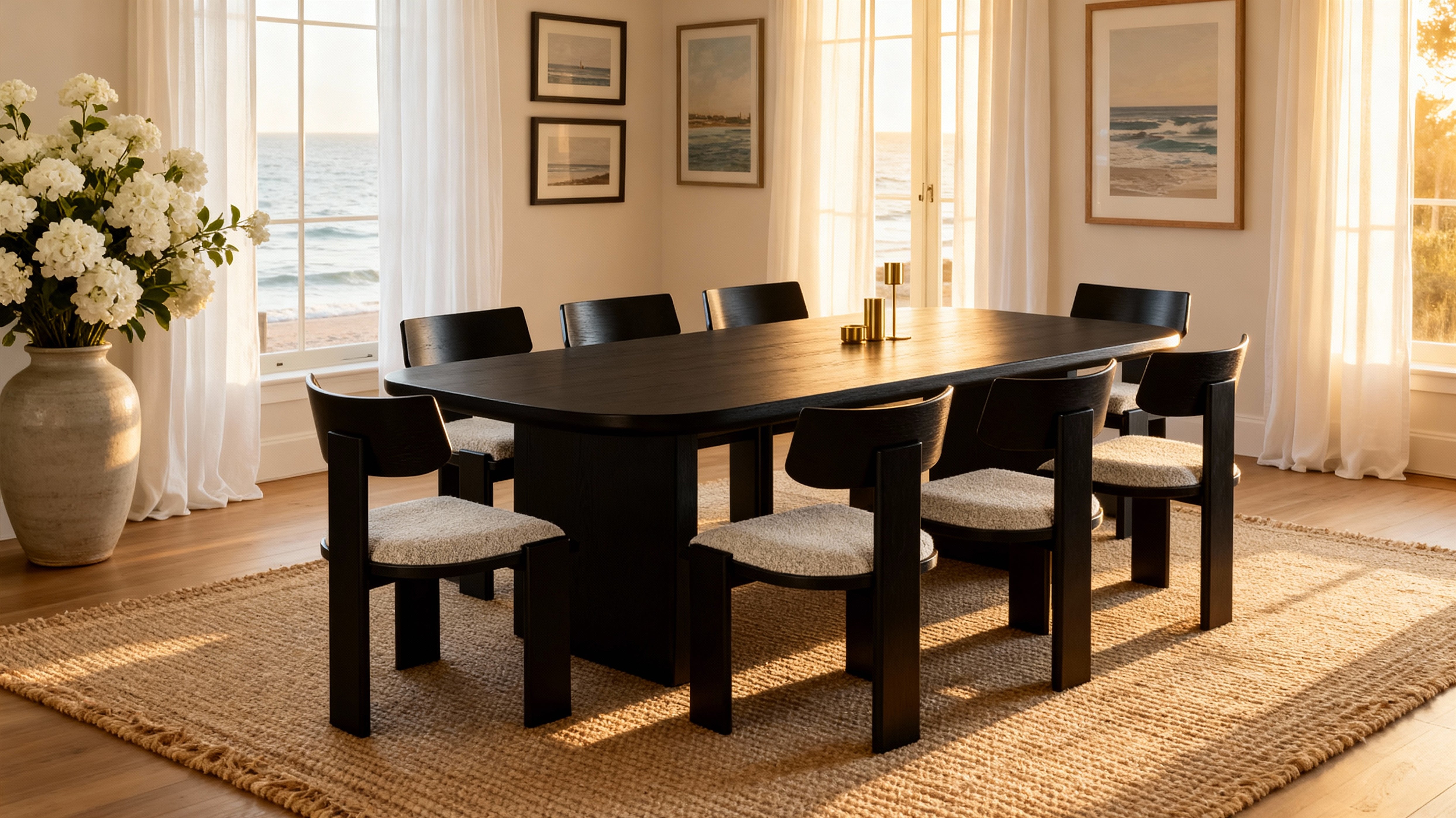 Liverpool 240cm black dining set room scene