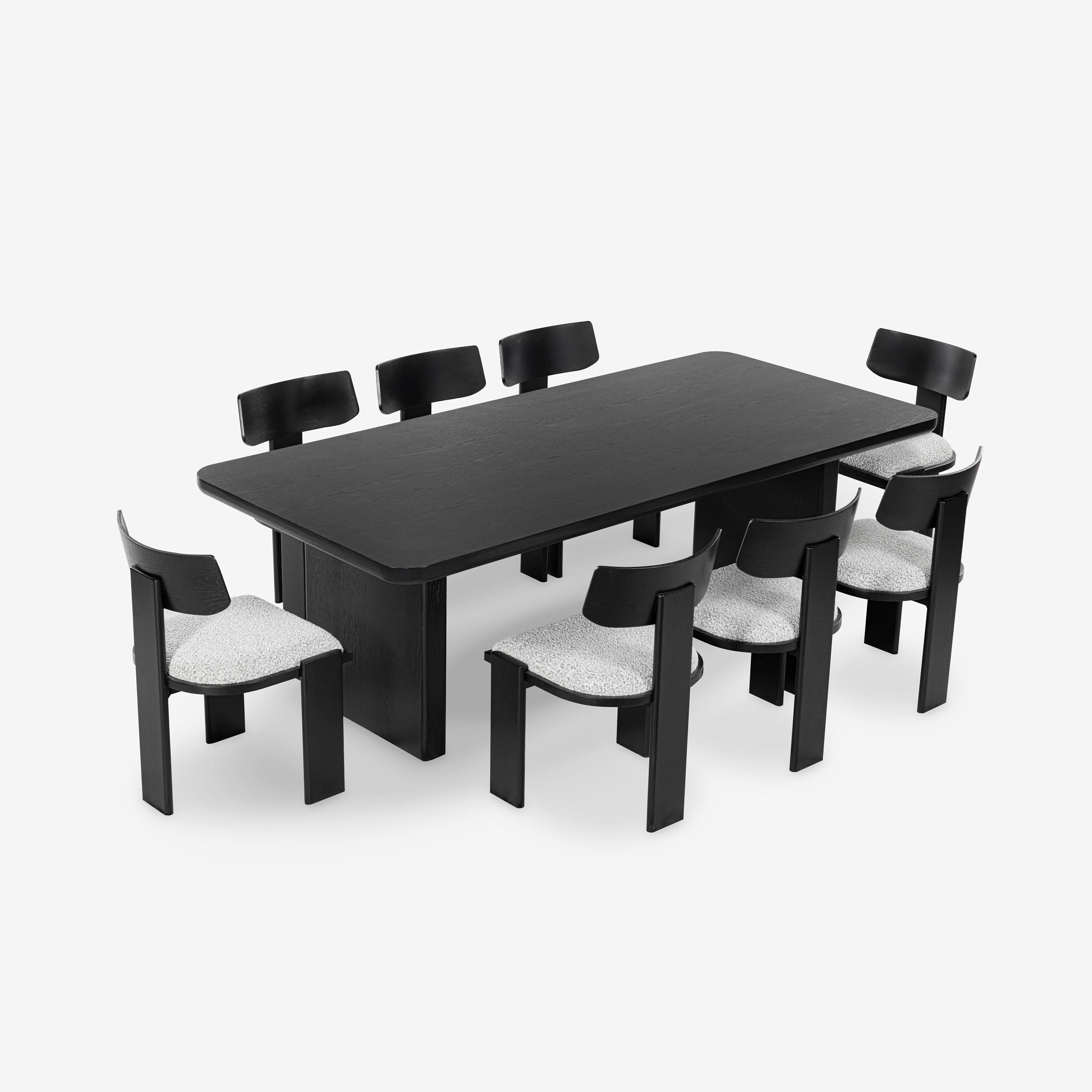 Liverpool 240cm black dining table with chairs
