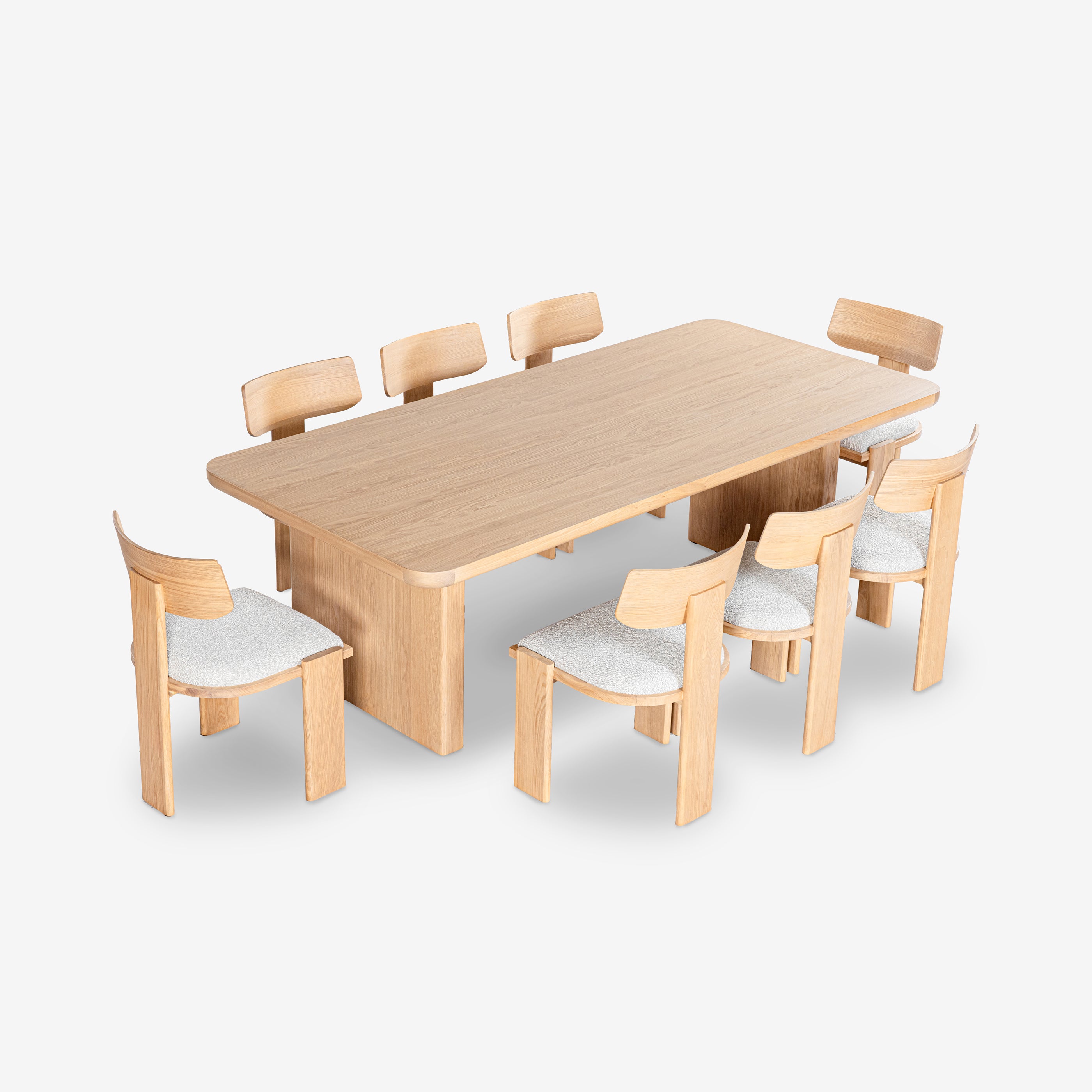 Liverpool 240cm Dining Set with 6 Chairs (Natural)