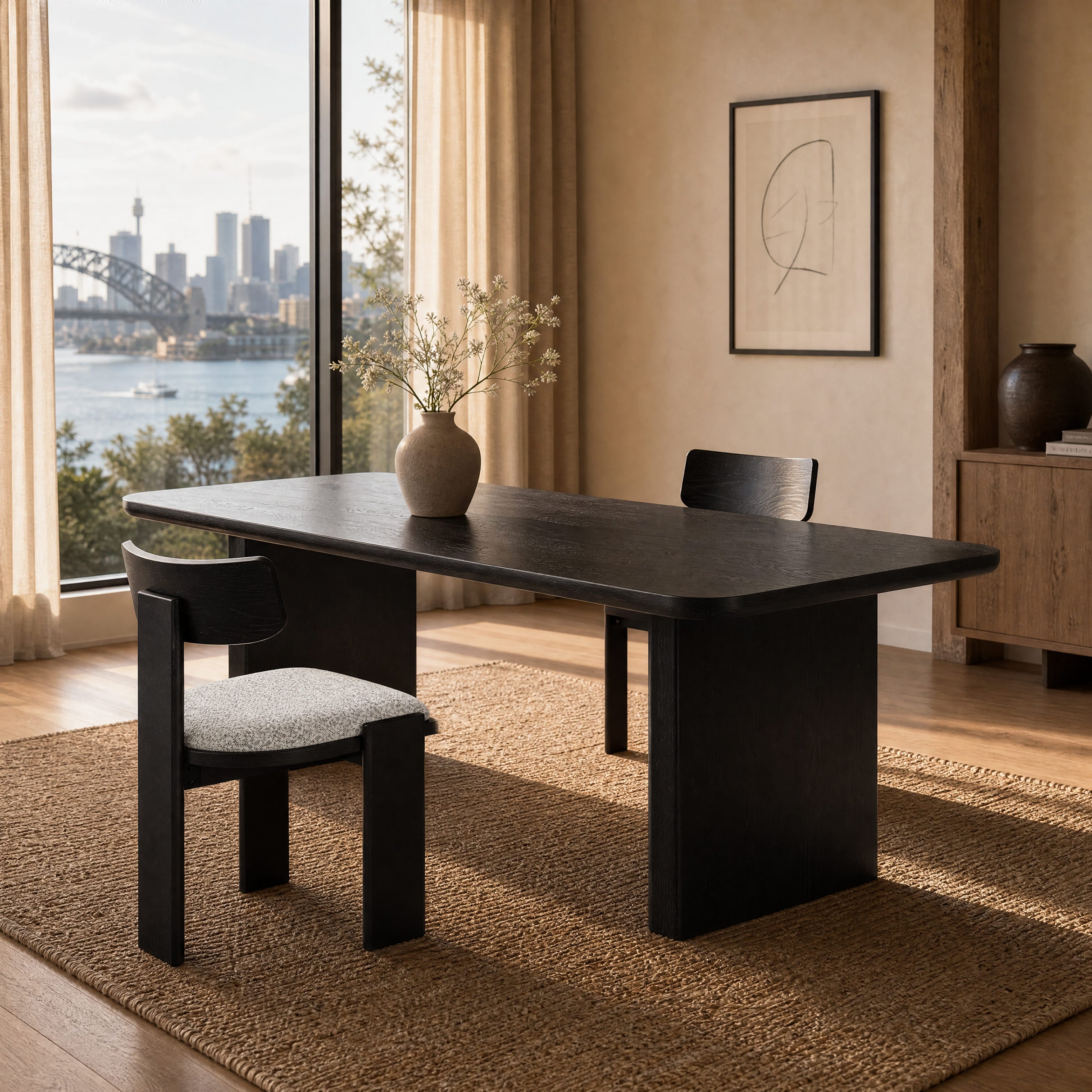Liverpool Oak Dining Chair Set of 2 - Black