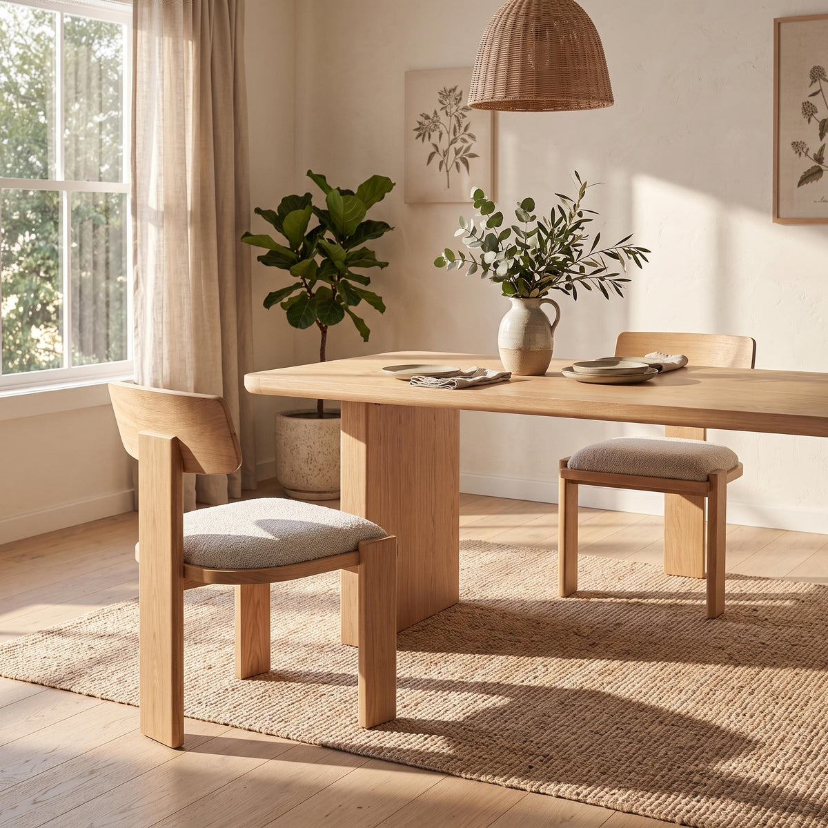 Liverpool Oak Dining Chair Set of 2 - Natural