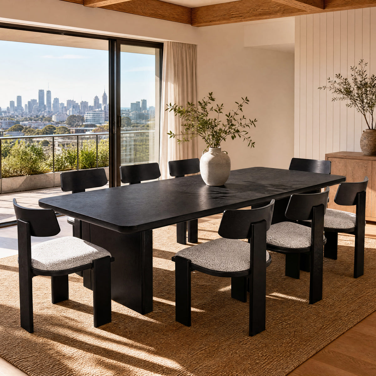 Liverpool Pine Dining Table 240cm - Black