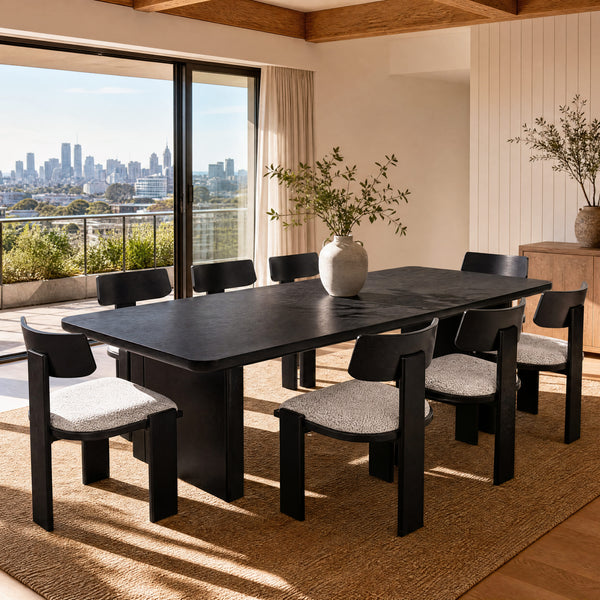 Liverpool Pine Dining Table 240cm - Black