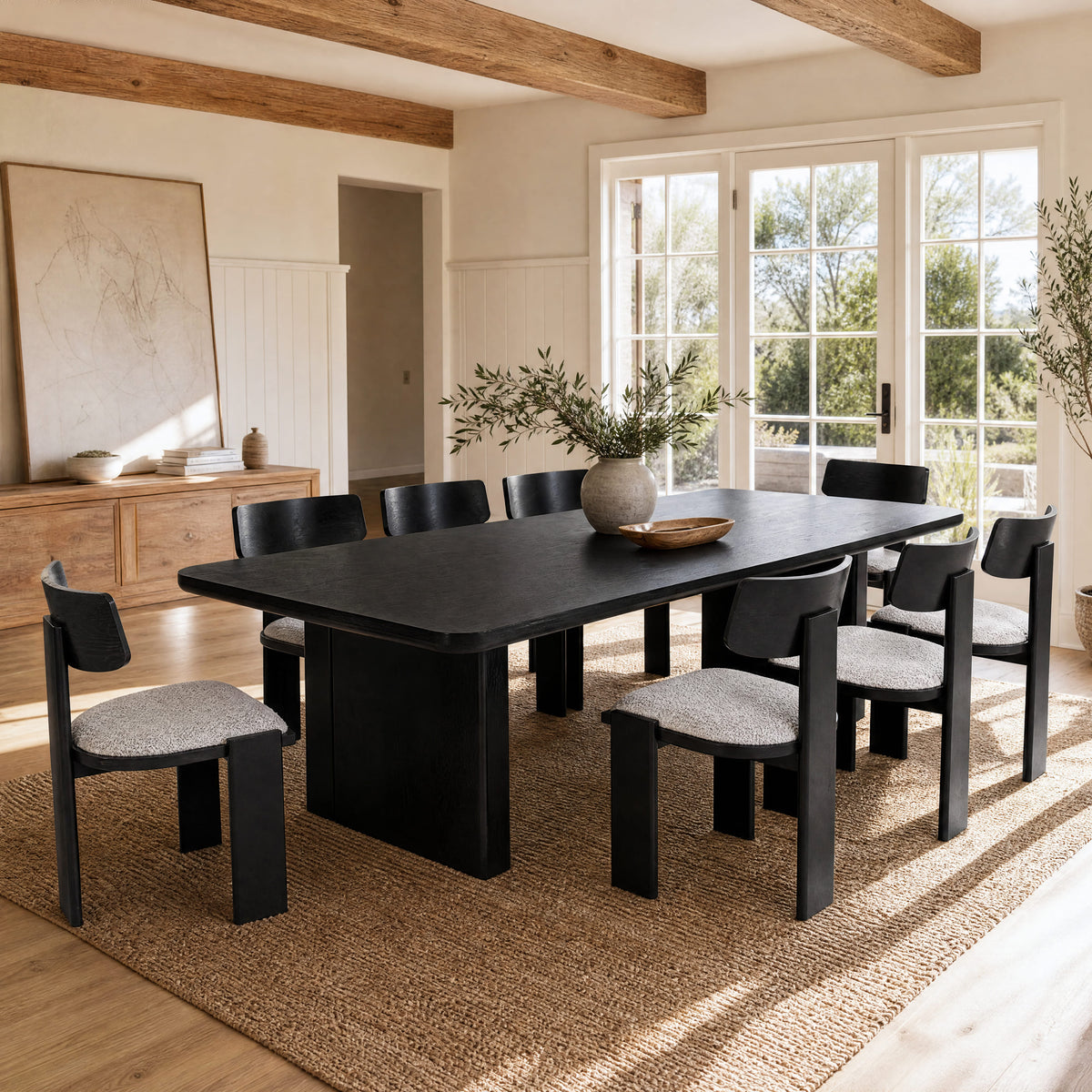 Liverpool Pine Dining Table 240cm - Black