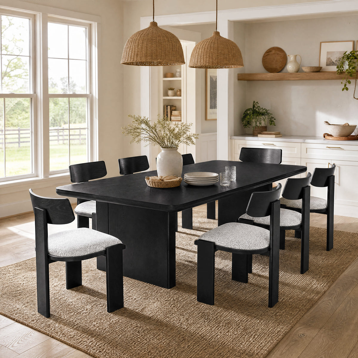 Liverpool Pine Dining Table 240cm - Black