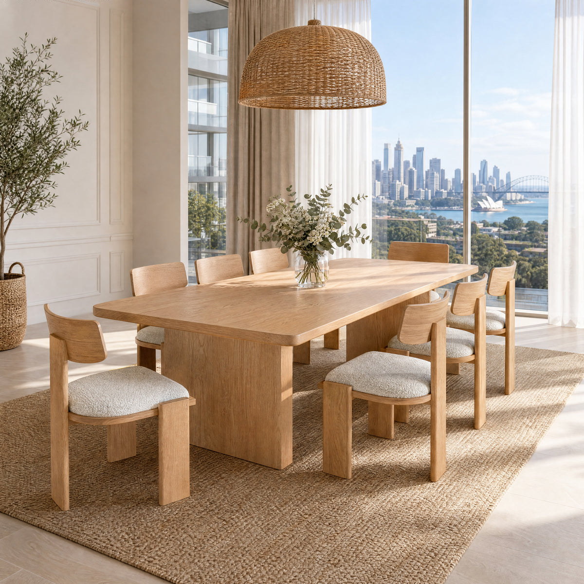 Liverpool Pine Dining Table 240cm - Natural