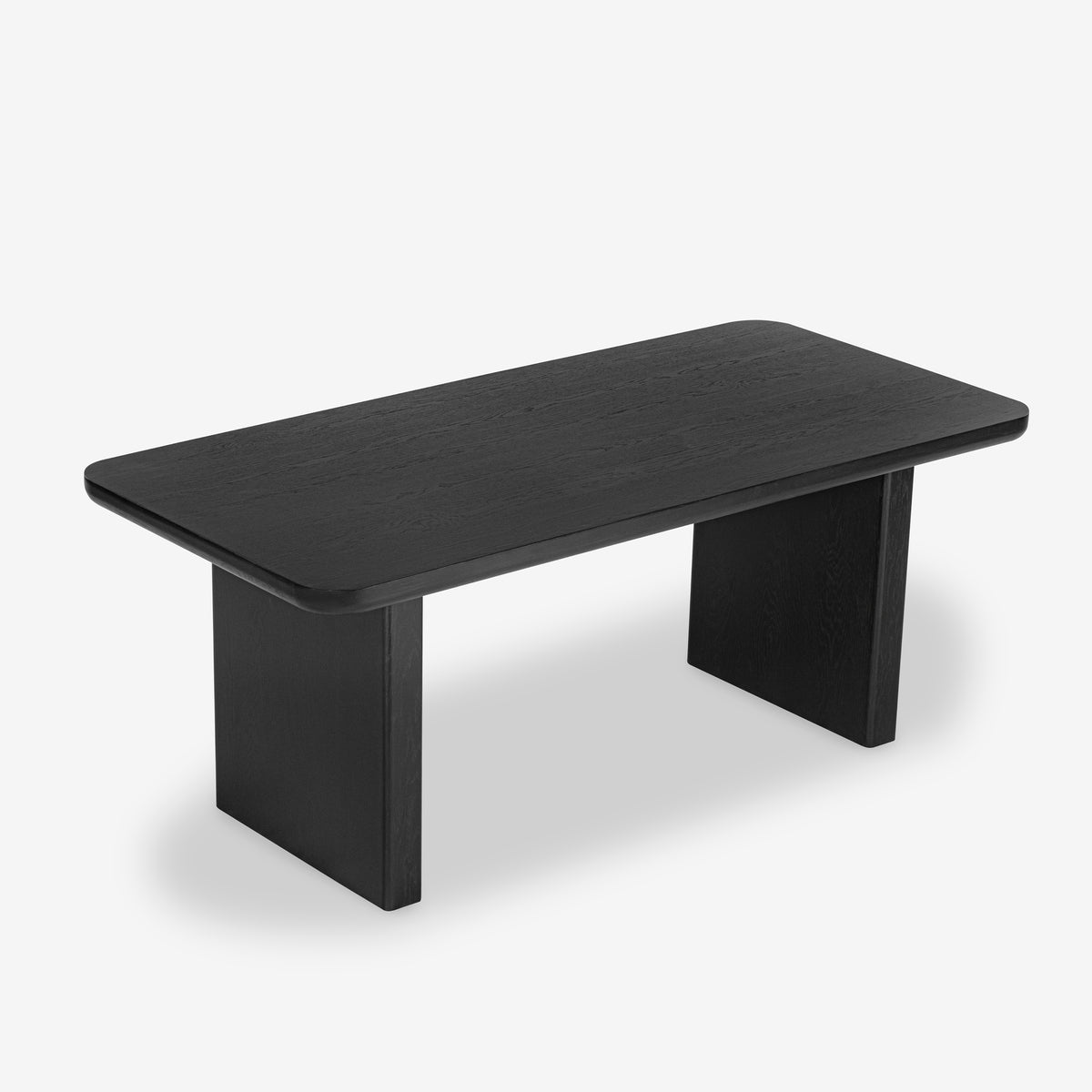 Black rectangular table on a white background

