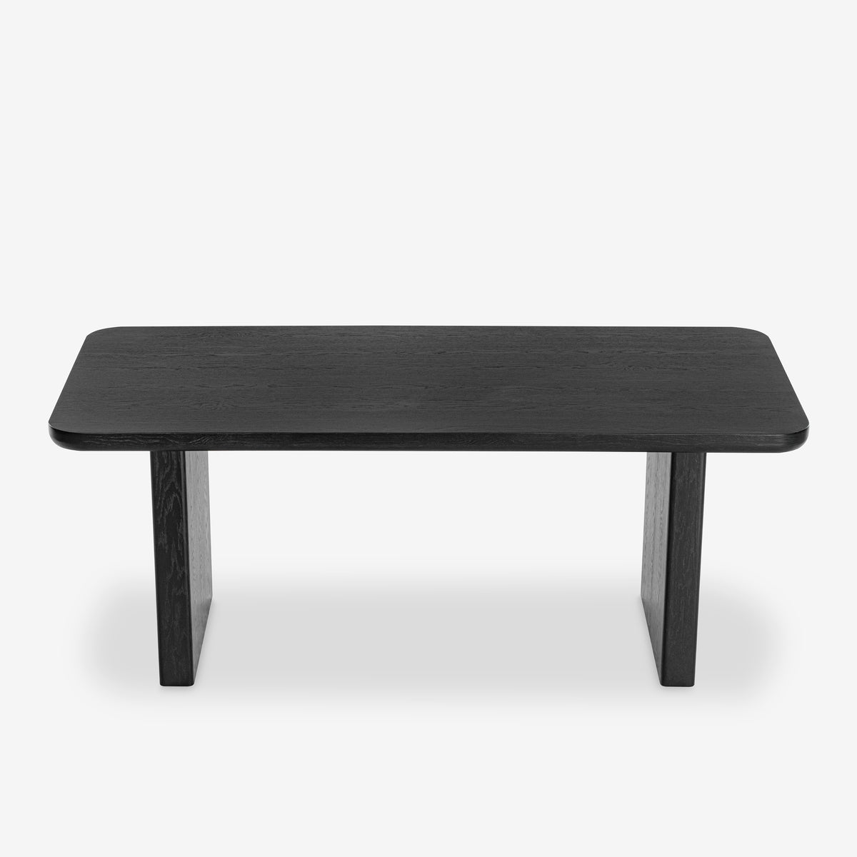 Black rectangular table on a white background

