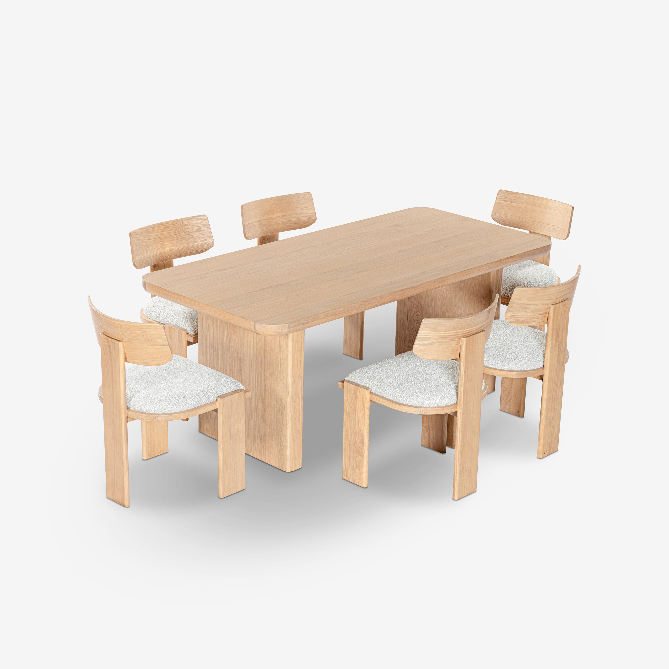 Liverpool 190cm Dining Set with 6 Chairs (Natural)