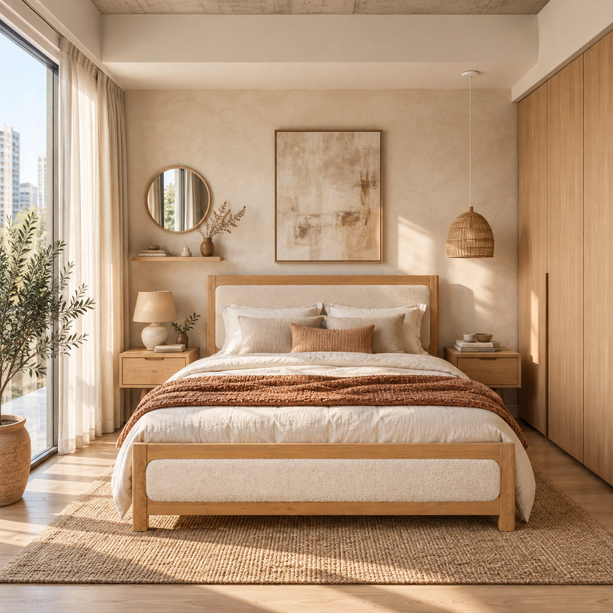 Liverpool Pine Double Bed Frame - Natural