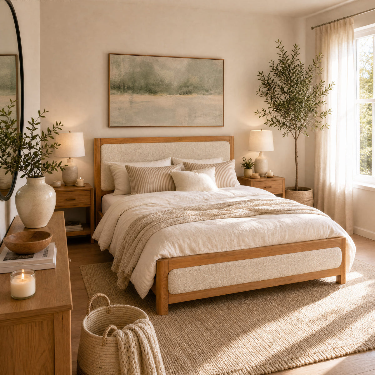 Liverpool Pine Double Bed Frame - Natural