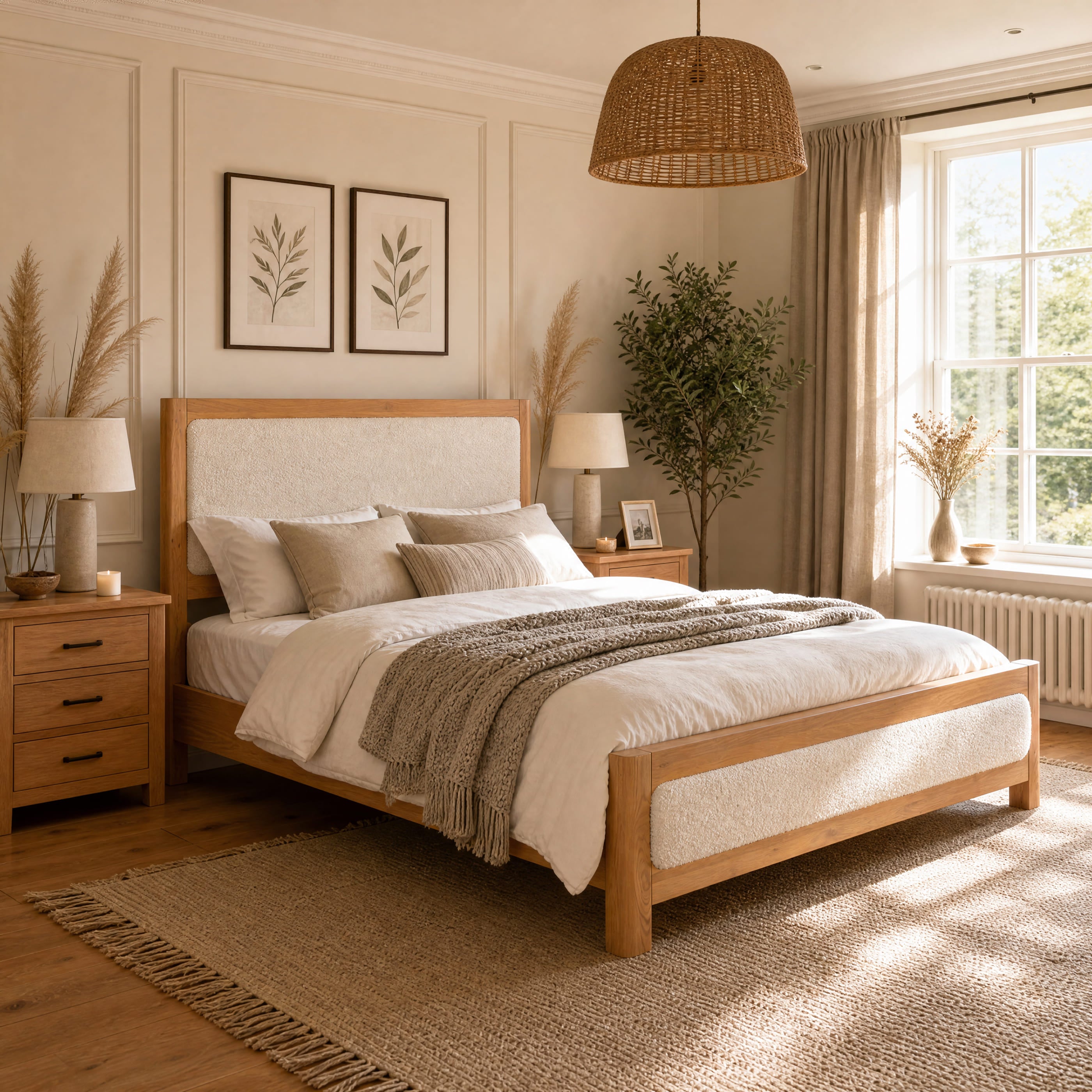 Liverpool Pine King Bed Frame - Natural
