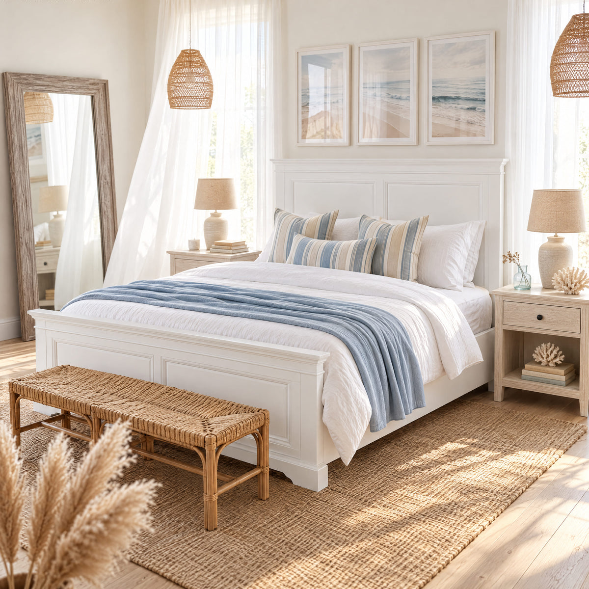 London Pine Queen Bed Frame